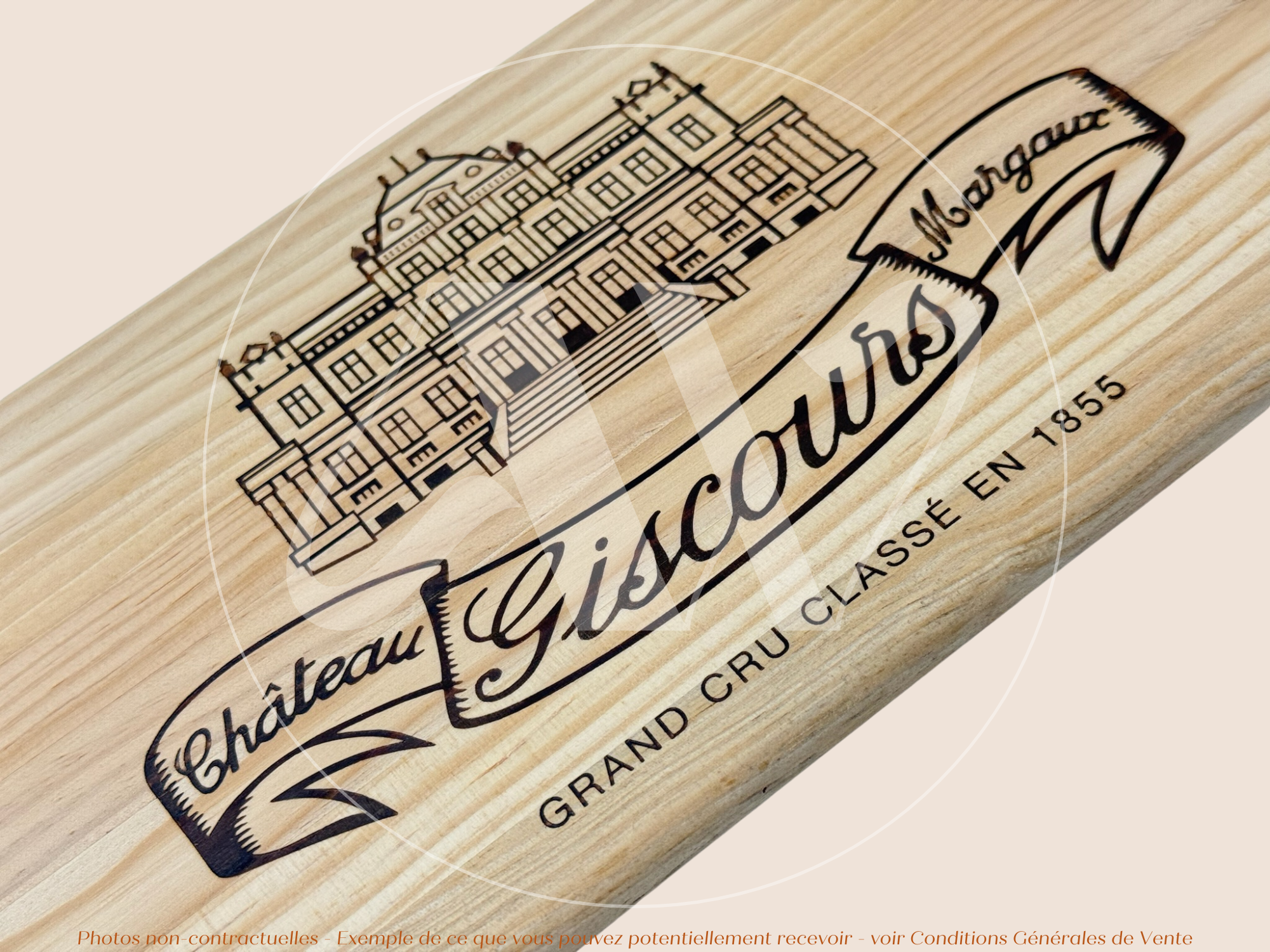 Façade Estampe bois – Château Giscours – Margaux (Bordeaux) – Format 30x17 cm – (pièce emblématique)