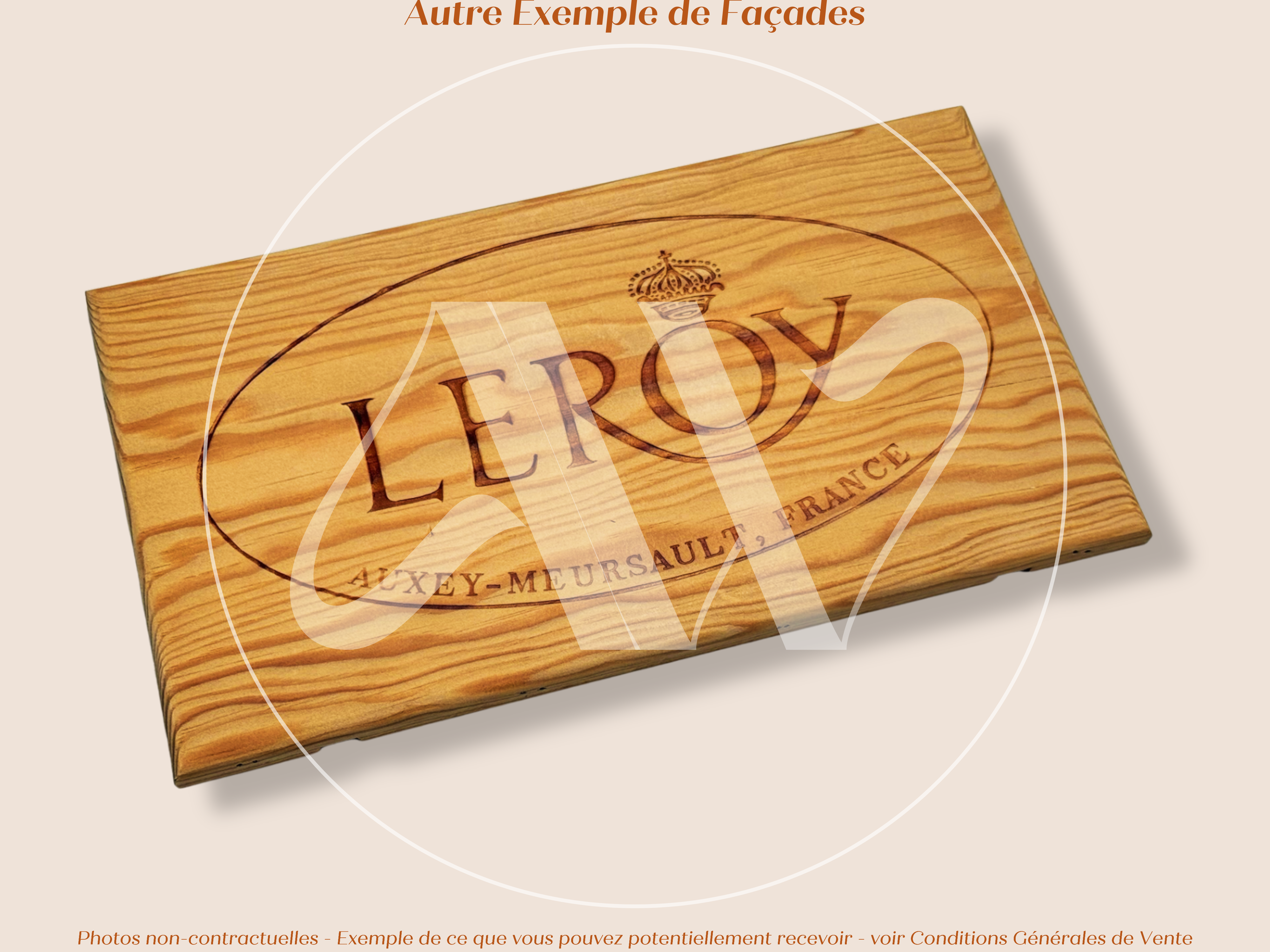 Estampe de caisse de vin Domaine Leroy – Bourgogne – Façade 30 × 17 cm