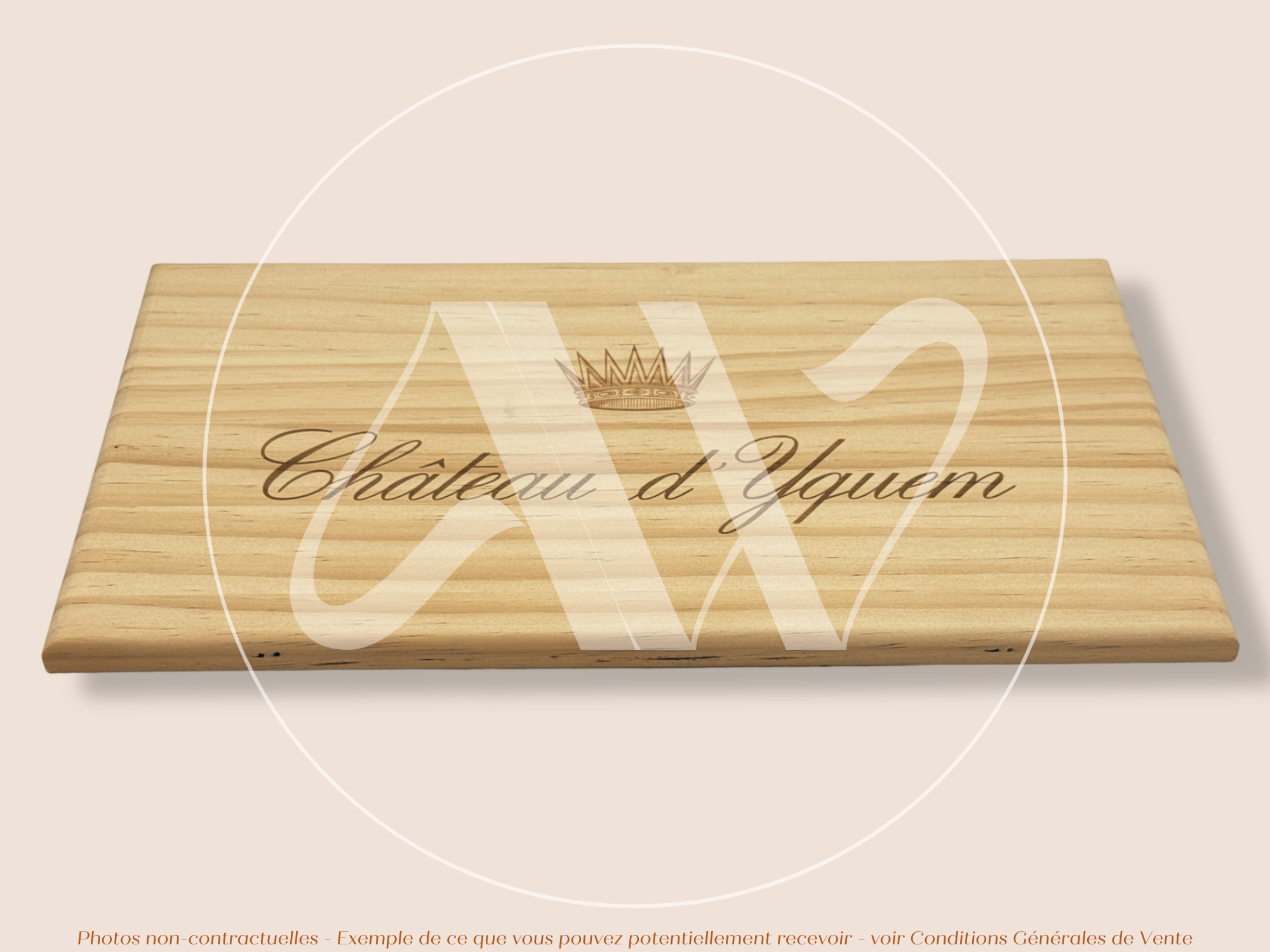 Estampe de caisse de vin – Château d’Yquem – Sauternes – 30 × 17 cm - couvercle sans millésime