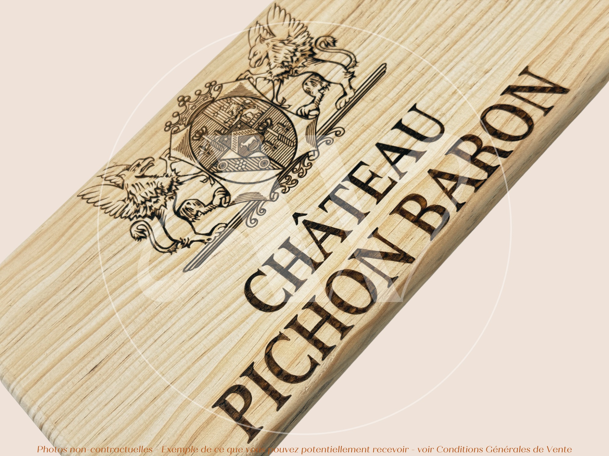 Façade Estampe bois – Château Pichon Baron – Pauillac (Bordeaux) – Format 30x17 cm – (Icône du Médoc)