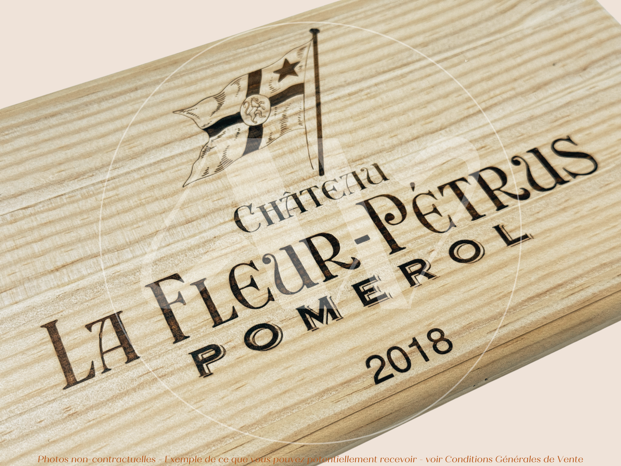Estampe bois – Château La Fleur-Pétrus – Pomerol (Bordeaux) – Millésime 2018 – Format 30x17 cm – Domaine Mythique