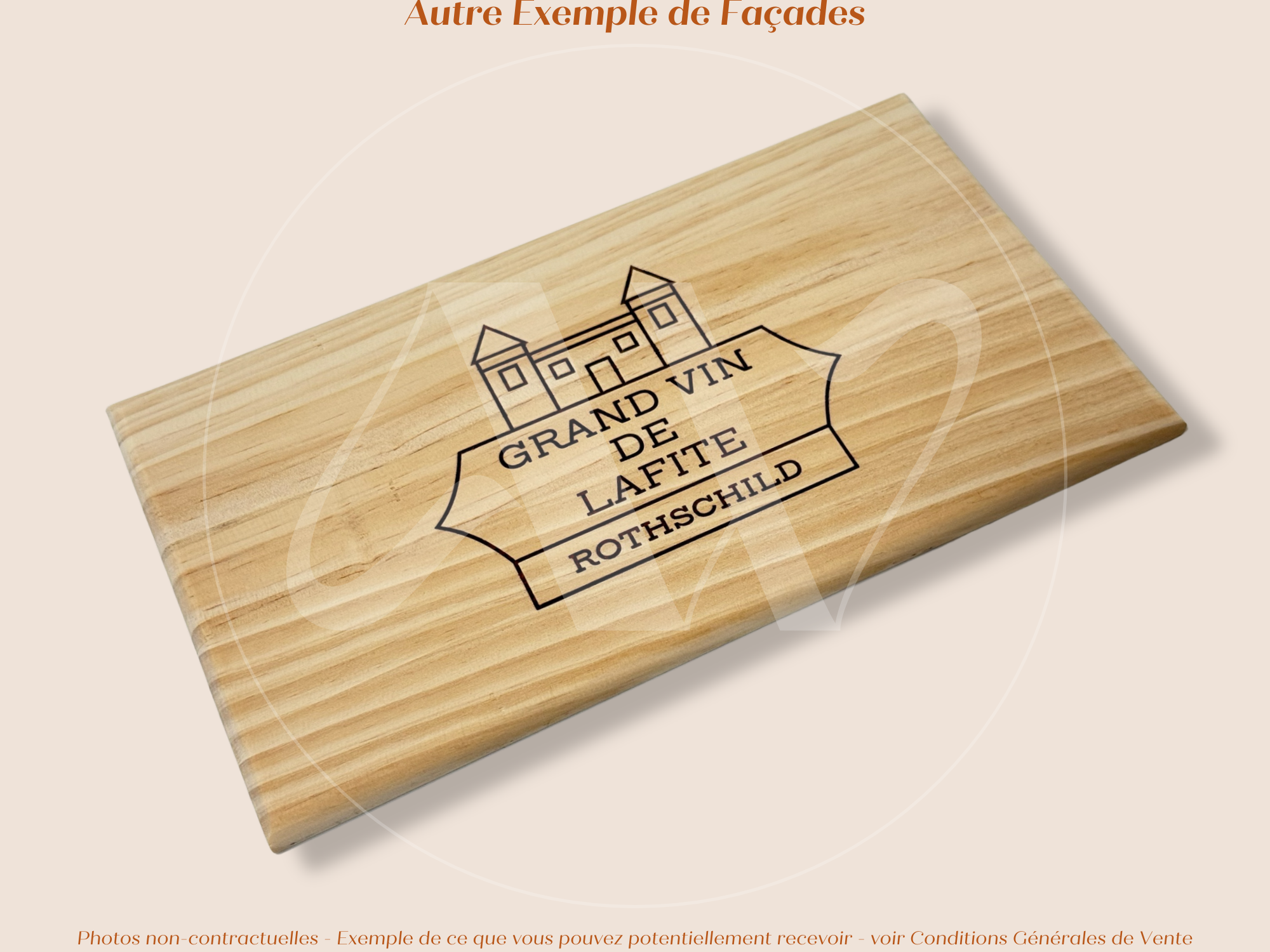 Estampe / Façade d'une caisse de vin en bois du Chateau Lafite Rothschild - Bordeaux | Format 6 bouteilles = 30x17