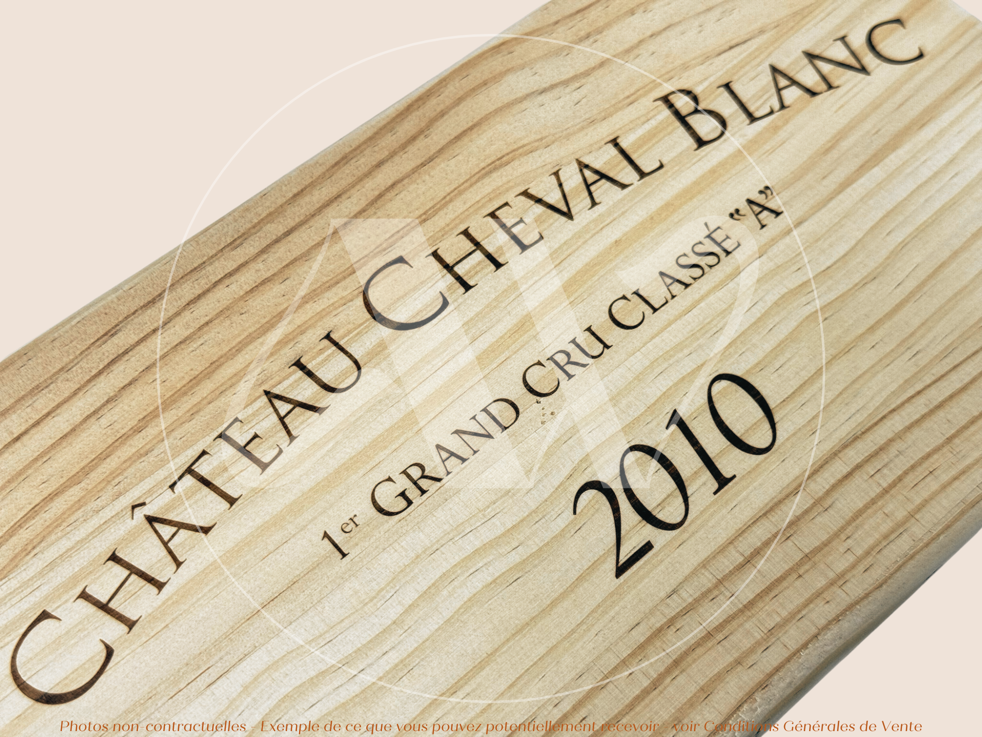 Façade Estampe bois – Château Cheval Blanc – Saint-Émilion (Bordeaux) – Format 30x17 cm – Millésime 2010 – Icône mythique