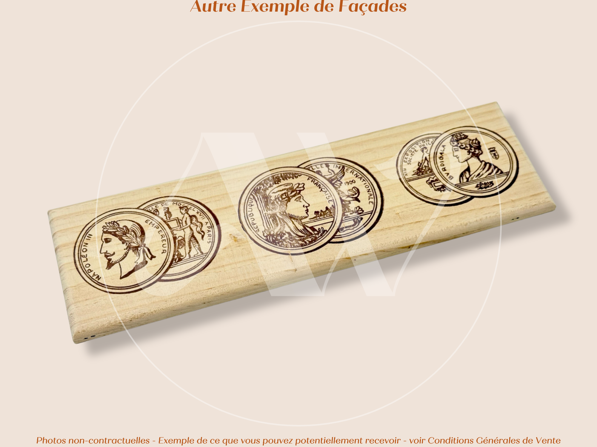 Estampe / Façade d'une caisse de vin en bois du Clos Fourtet - Saint-Emilion - Bordeaux | Format = 30x9 cm