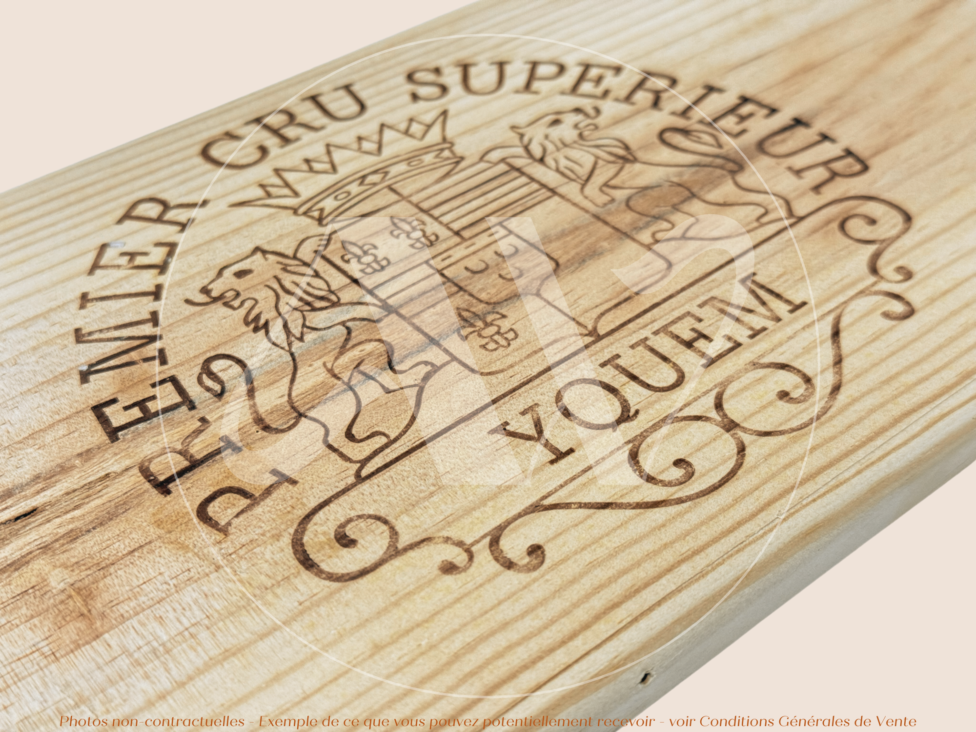Façade Estampe bois – Château d’Yquem – Sauternes (Bordeaux) – Format 30x17 cm – (très demandé – icône absolue)