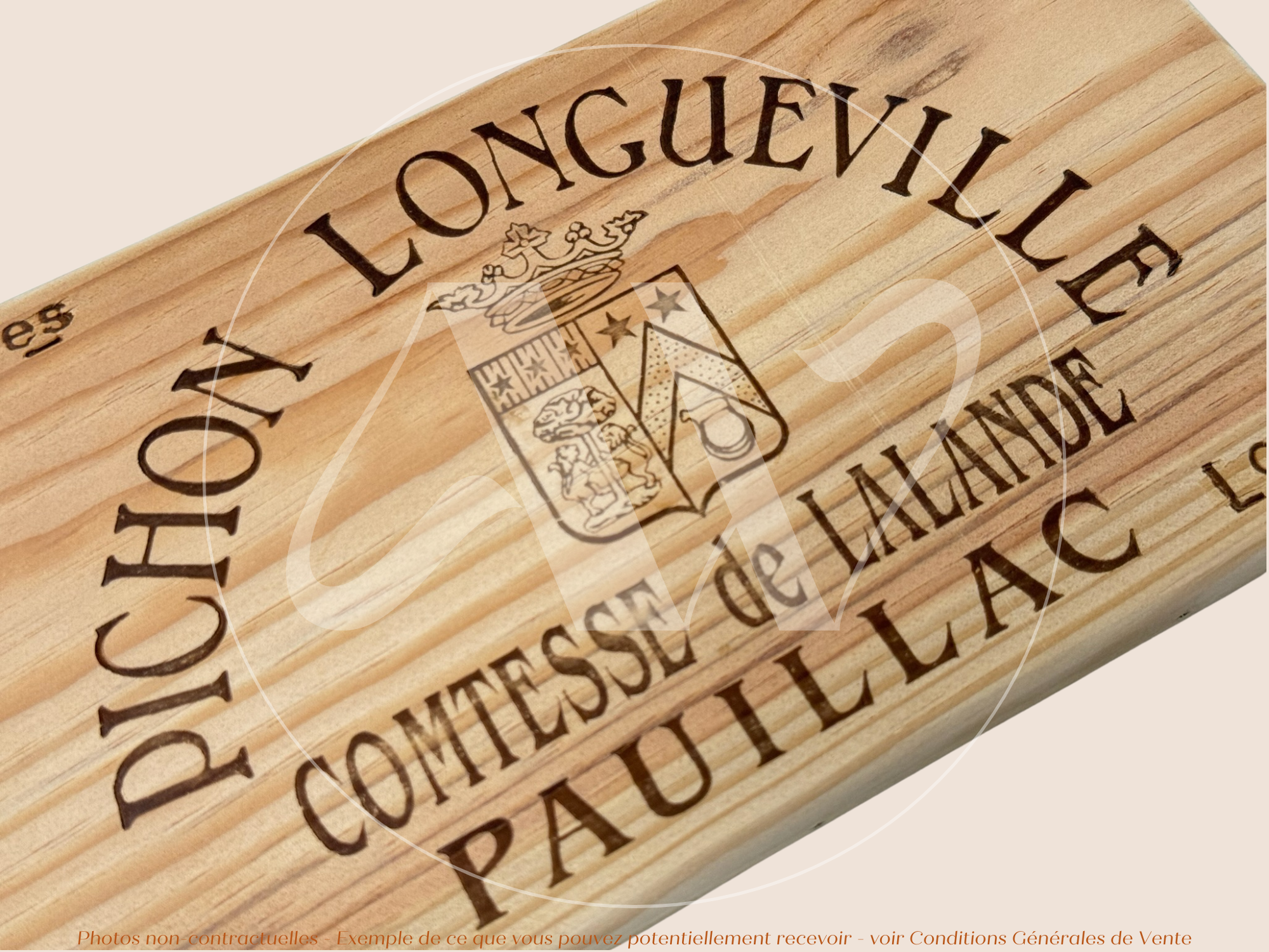 Façade Estampe bois – Château Pichon Longueville Comtesse de Lalande – Pauillac (Bordeaux) – Format 30x17 cm – Millésime 1998 – (Vintage)