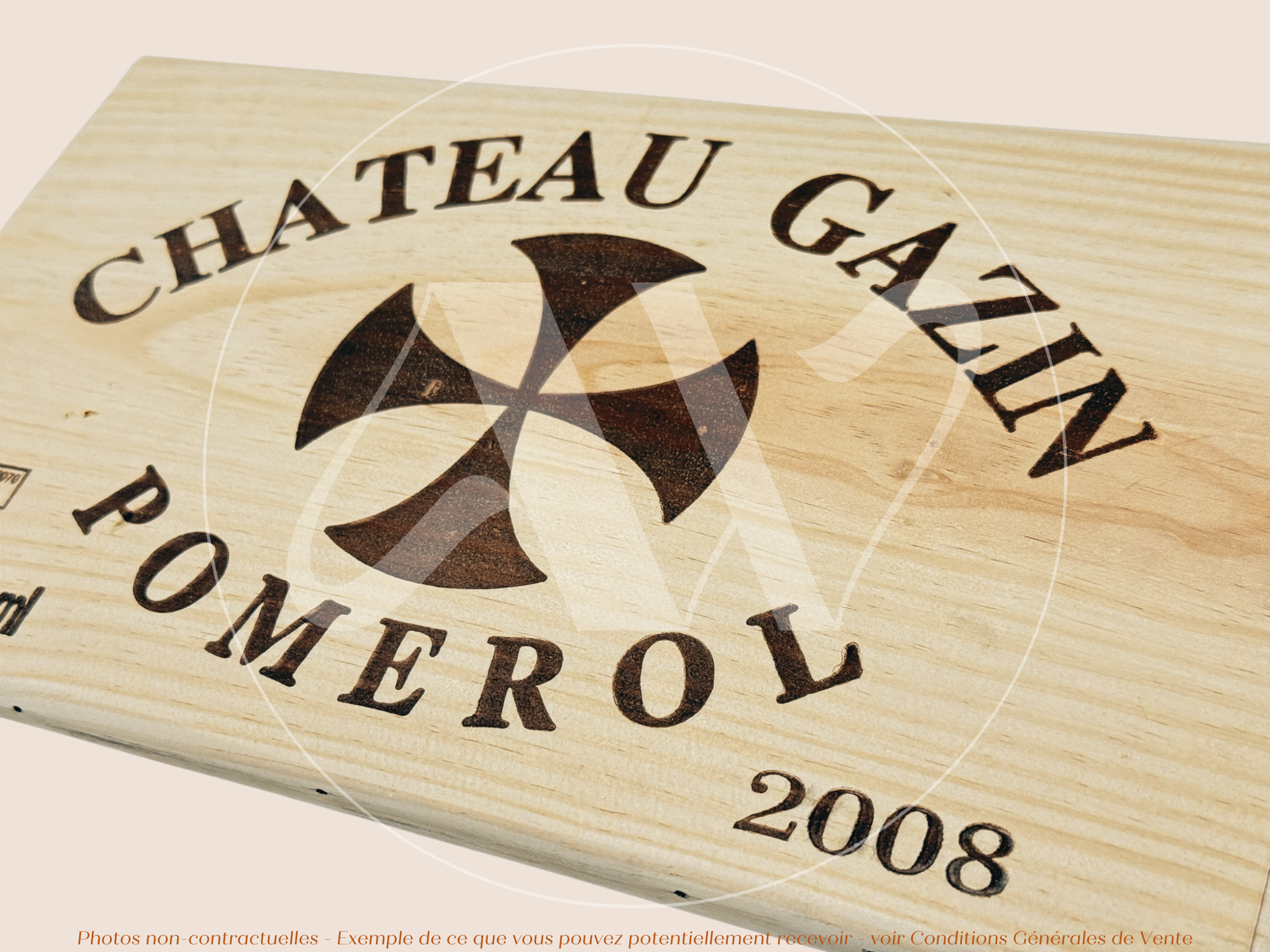 Façade Estampe bois – Château Gazin – Pomerol (Bordeaux) – Format 30x17 cm – (Millésime 2008 – Recherché des connaisseurs)