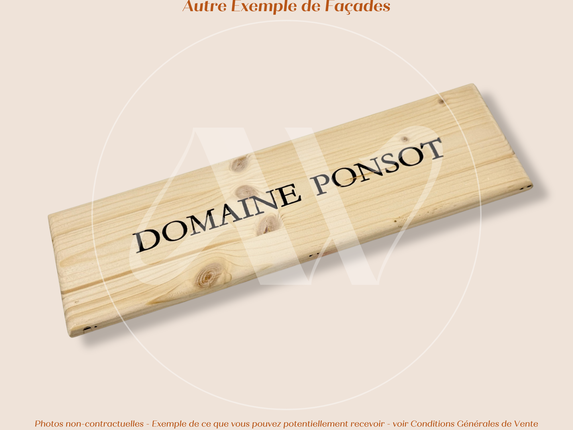 Estampe bois – Domaine Ponsot – Bourgogne – Format 30x9 cm – Façade rare Plaque emblématique