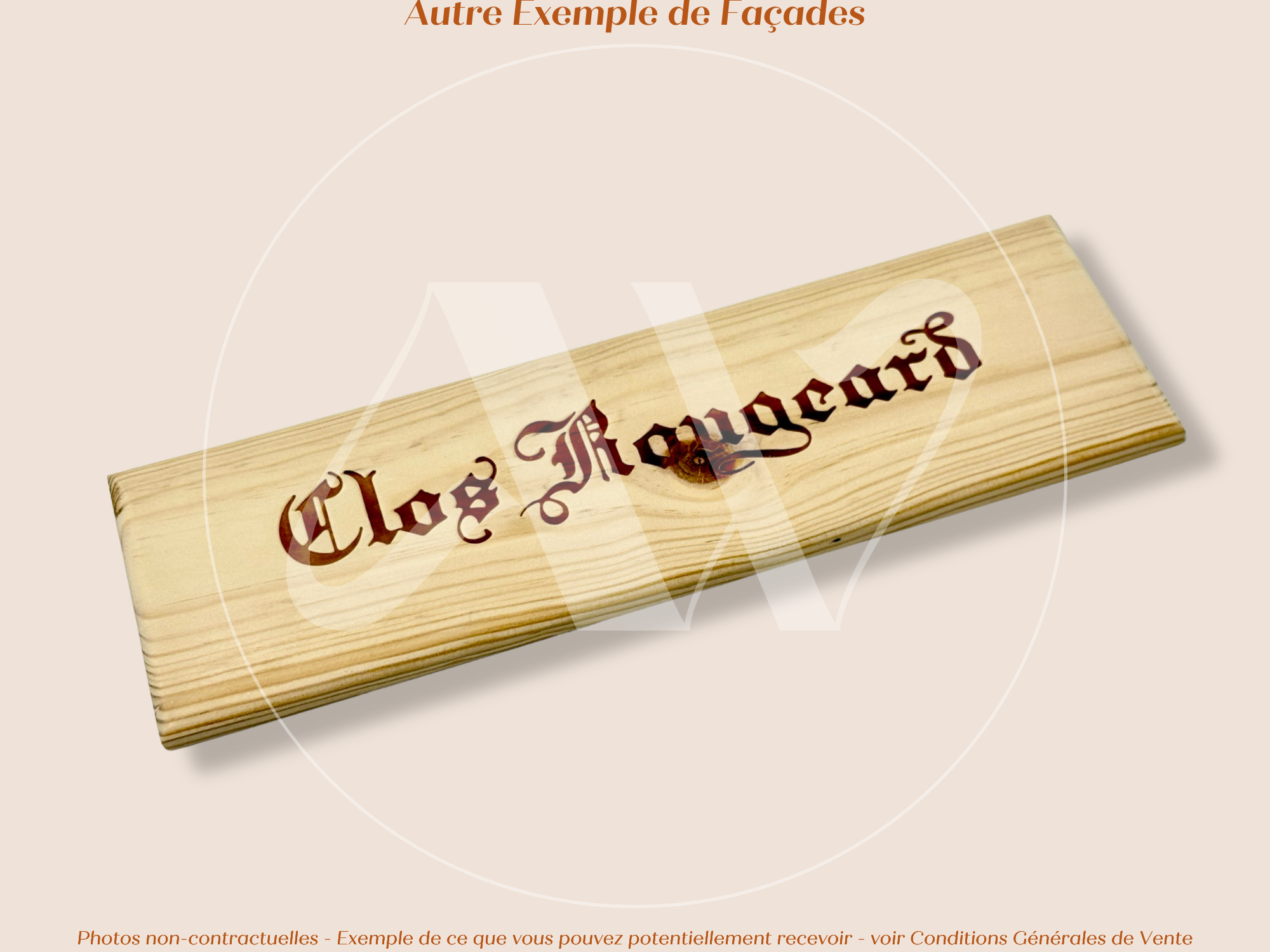 Estampe bois – Clos Rougeard – Saumur-Champigny (Vallée de la Loire) – Format 30x9 cm – Façade très recherchée