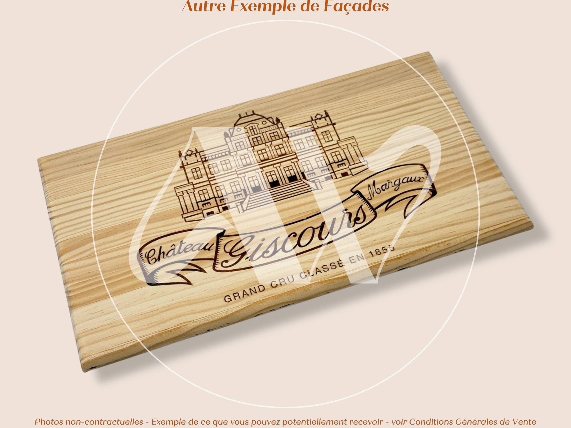 Façade Estampe bois – Château Giscours – Margaux (Bordeaux) – Format 30x17 cm – (pièce emblématique)