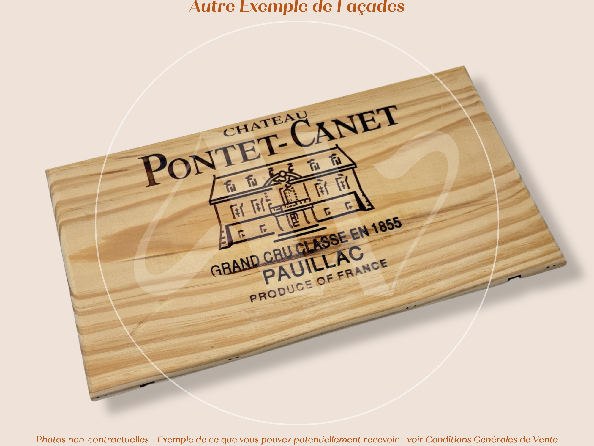 Façade Estampe bois – Château Pontet Canet – Pauillac (Bordeaux) – Format 30x17 cm – (quantité limitée)