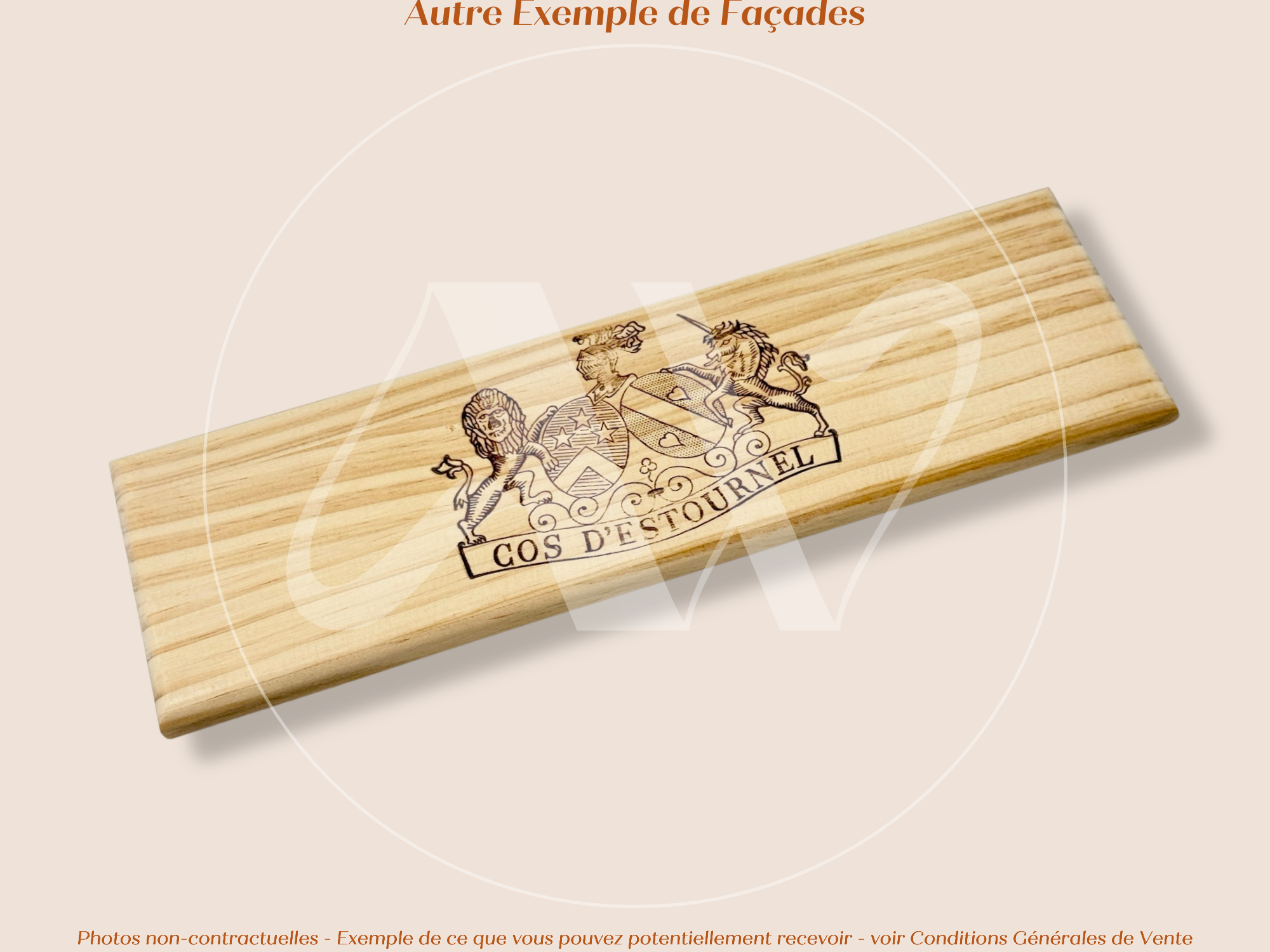 Estampe bois – Cos d’Estournel – Saint-Estèphe (Bordeaux) – Format 30x9 cm – Façade Iconique -Quantité limitée