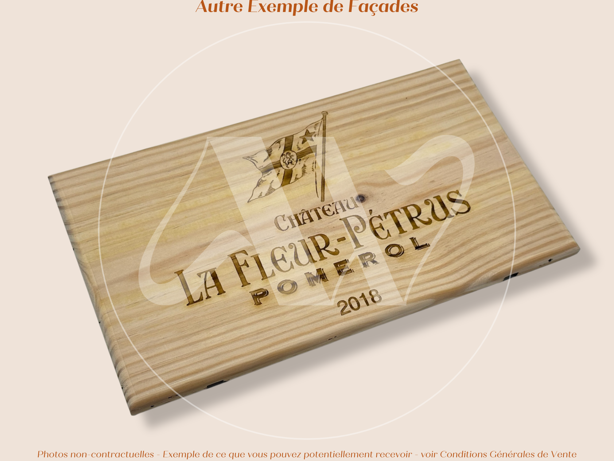 Estampe bois – Château La Fleur-Pétrus – Pomerol (Bordeaux) – Millésime 2018 – Format 30x17 cm – Domaine Mythique