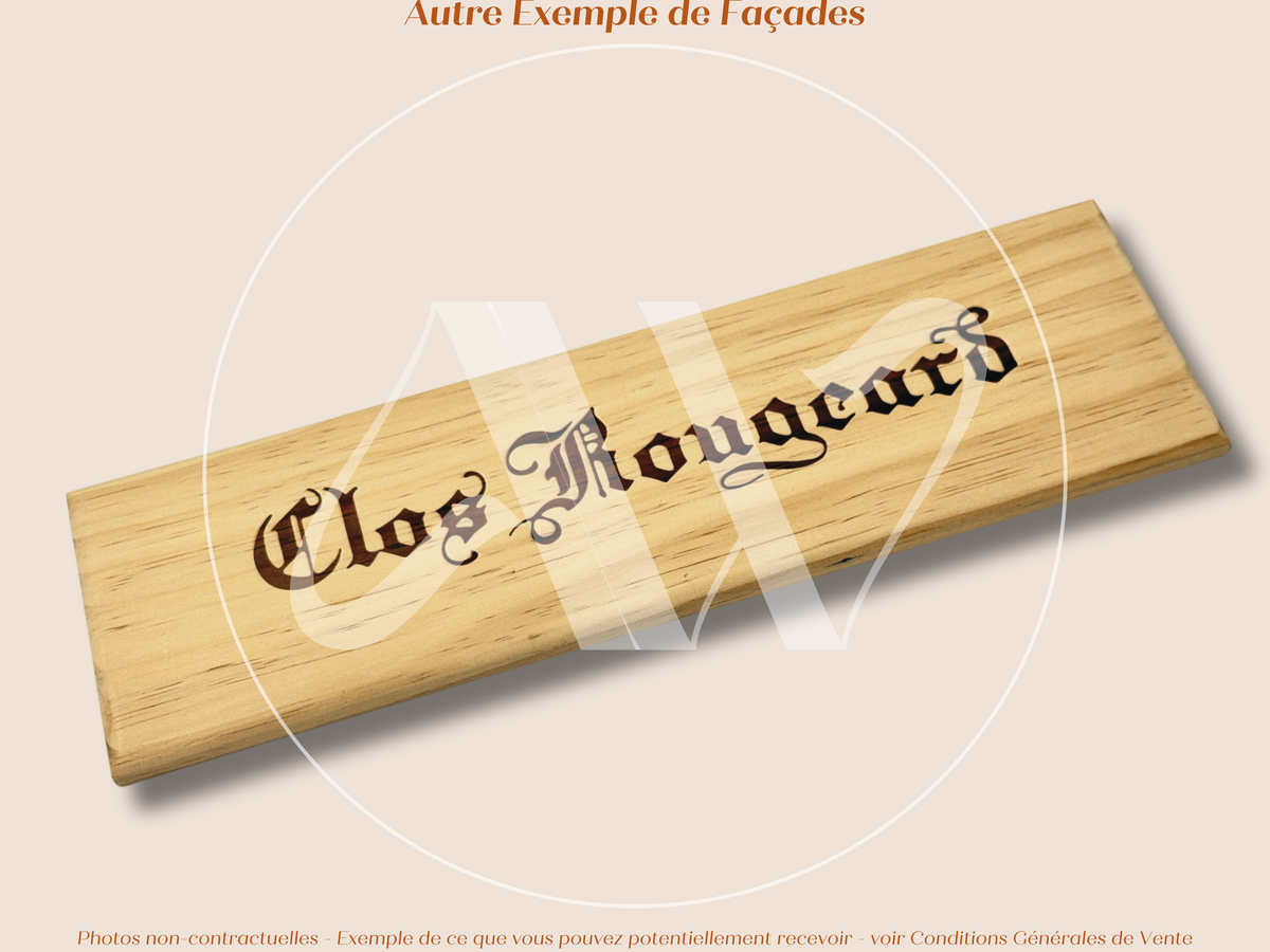 Estampe bois – Clos Rougeard – Saumur-Champigny (Vallée de la Loire) – Format 30x9 cm – Façade très recherchée