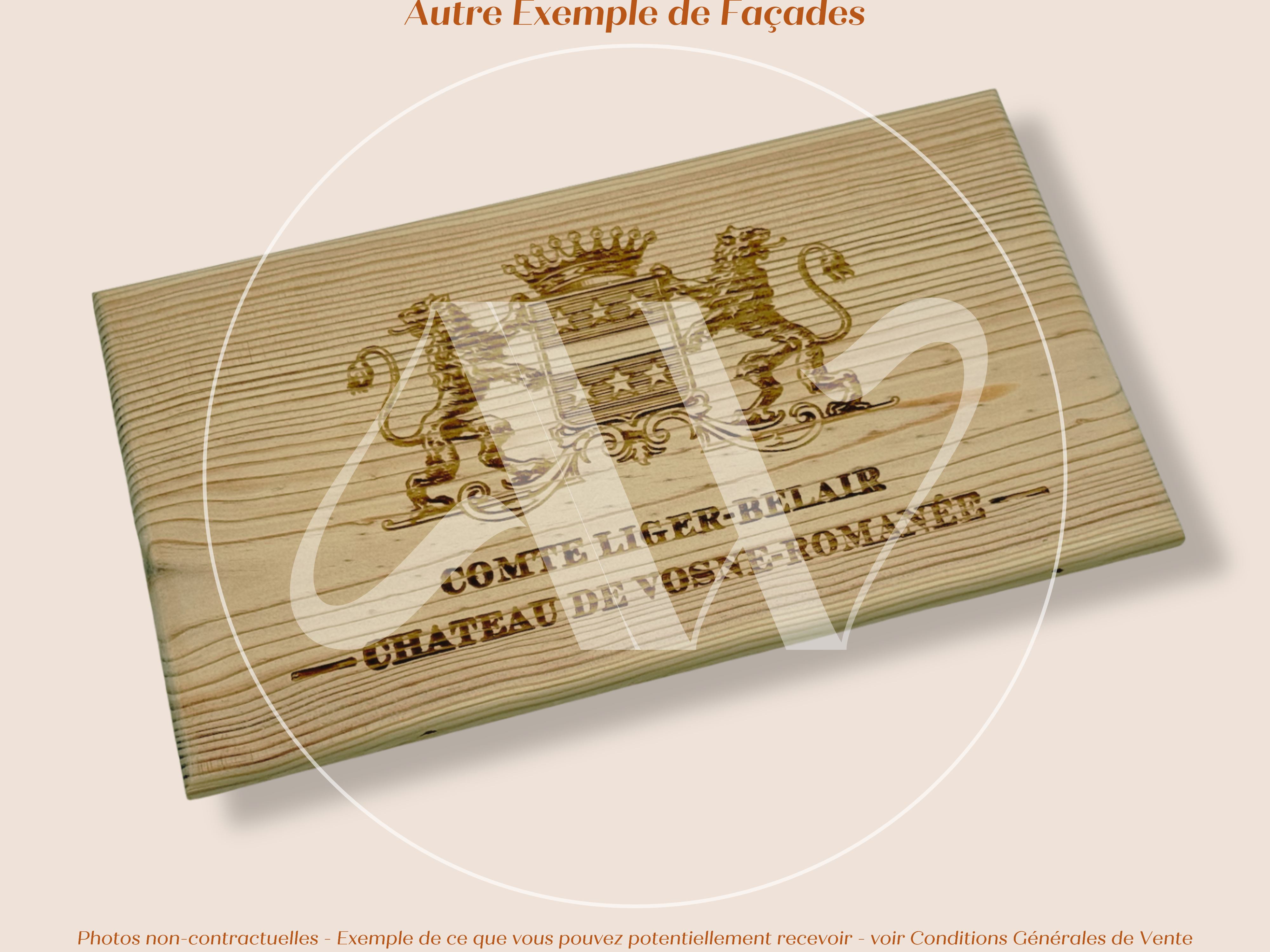 Estampe de caisse de vin Comte Liger-Belair – Château de Vosne-Romanée – Bourgogne – 30 × 17 cm