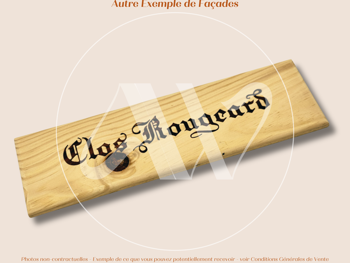 Estampe bois – Clos Rougeard – Saumur-Champigny (Vallée de la Loire) – Format 30x9 cm – Façade très recherchée