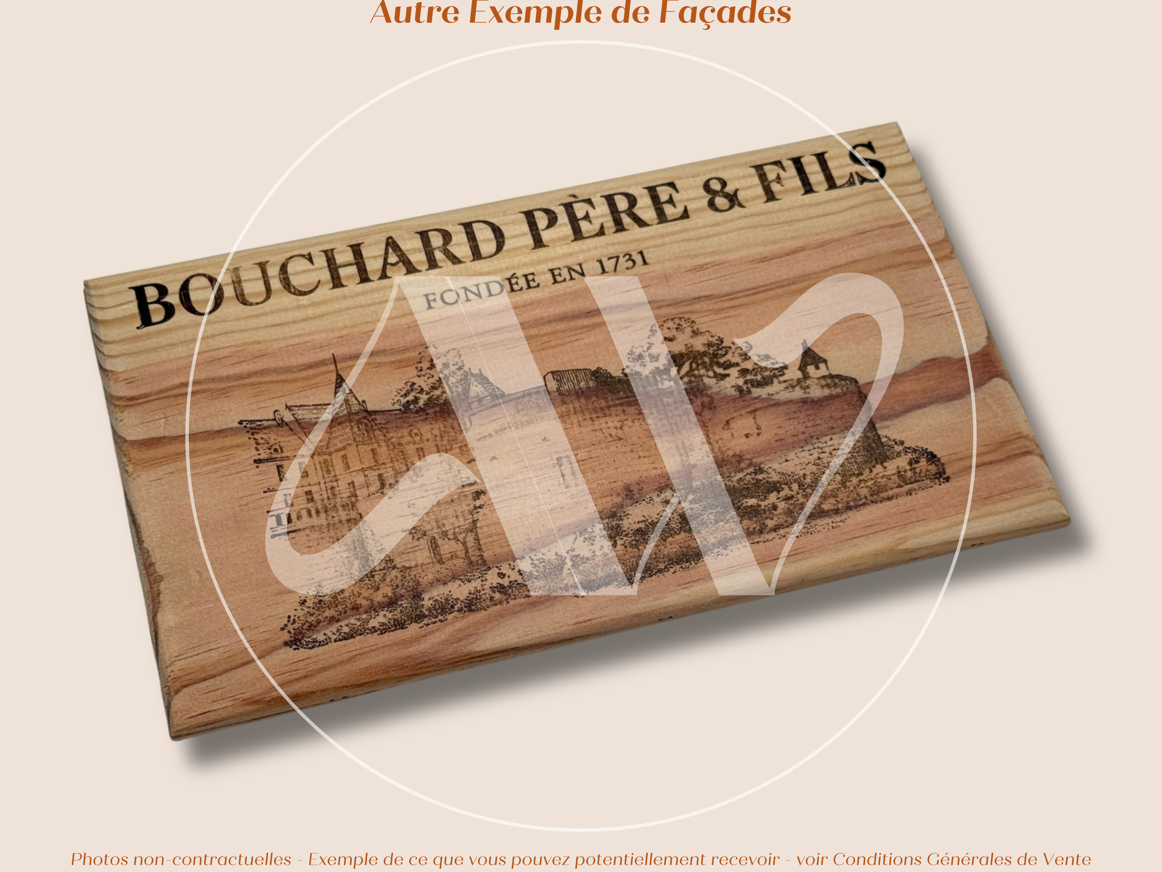 Estampe de caisse de vin – Bouchard Père & Fils – Bourgogne – 30 × 17 cm