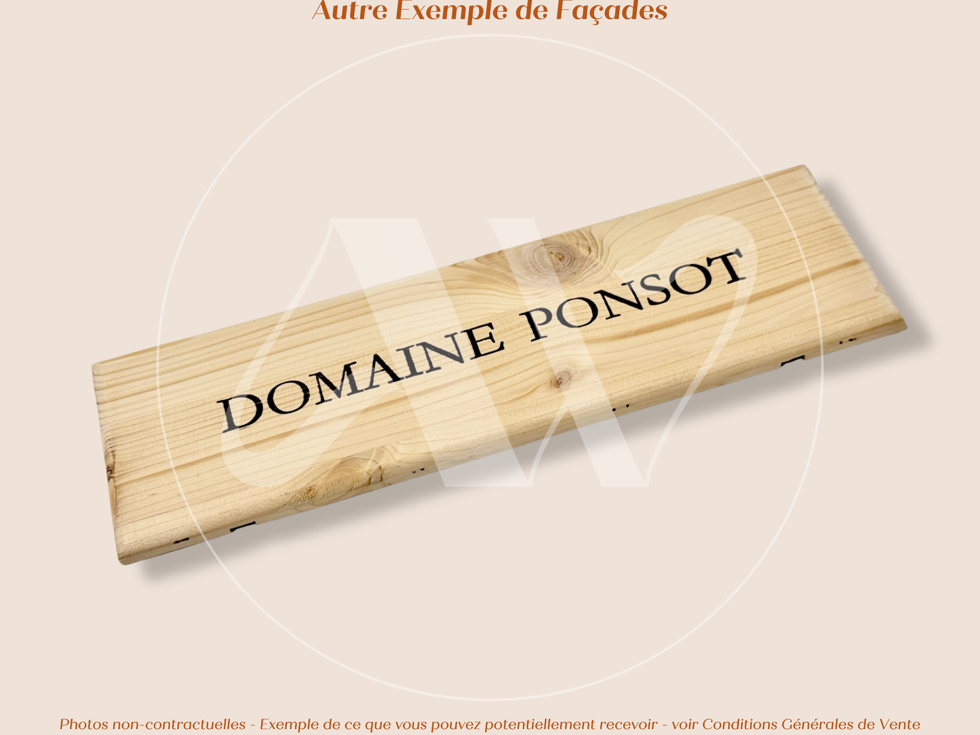 Estampe bois – Domaine Ponsot – Bourgogne – Format 30x9 cm – Façade rare Plaque emblématique