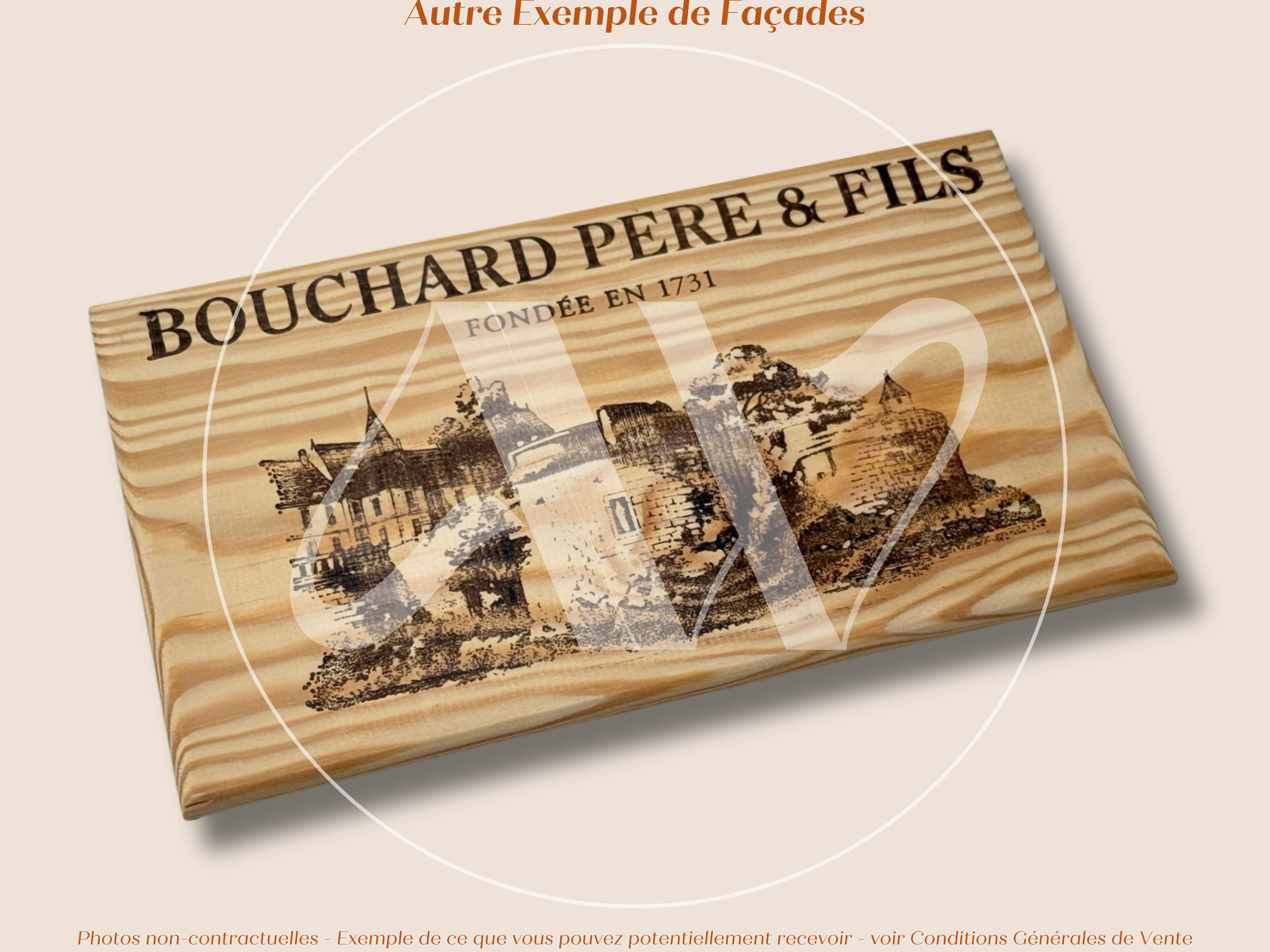 Estampe de caisse de vin – Bouchard Père & Fils – Bourgogne – 30 × 17 cm