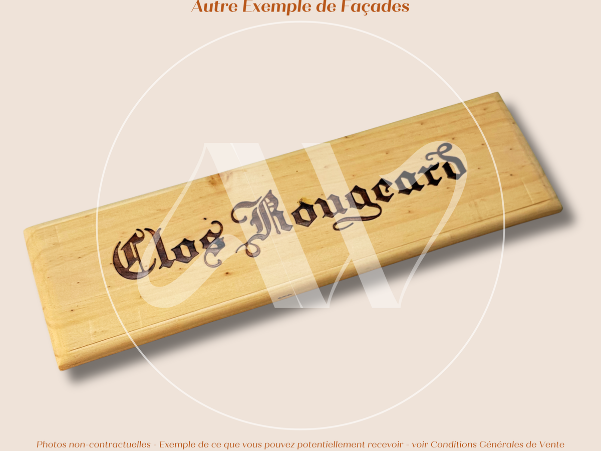 Estampe bois – Clos Rougeard – Saumur-Champigny (Vallée de la Loire) – Format 30x9 cm – Façade très recherchée