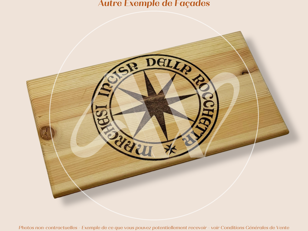 Estampe / Façade d'une caisse de vin en bois du Domaine Sassicaia Tenuta San Guido - Bolgheri - Italie | Format 6 bouteilles = 30x17 cm