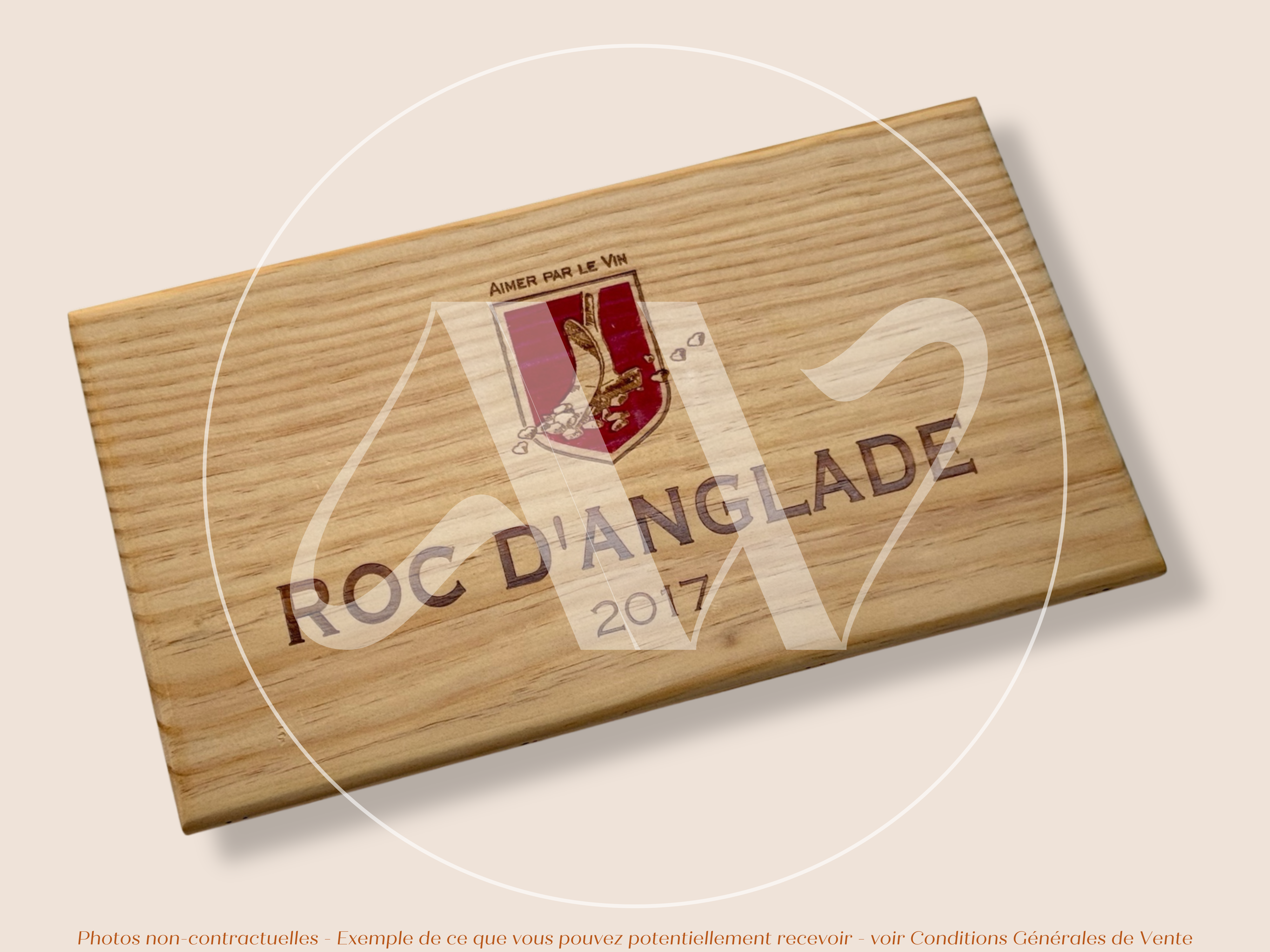 Façade Estampe de caisse de vin – Roc d’Anglade 2017 - Languedoc – 30 × 17 cm