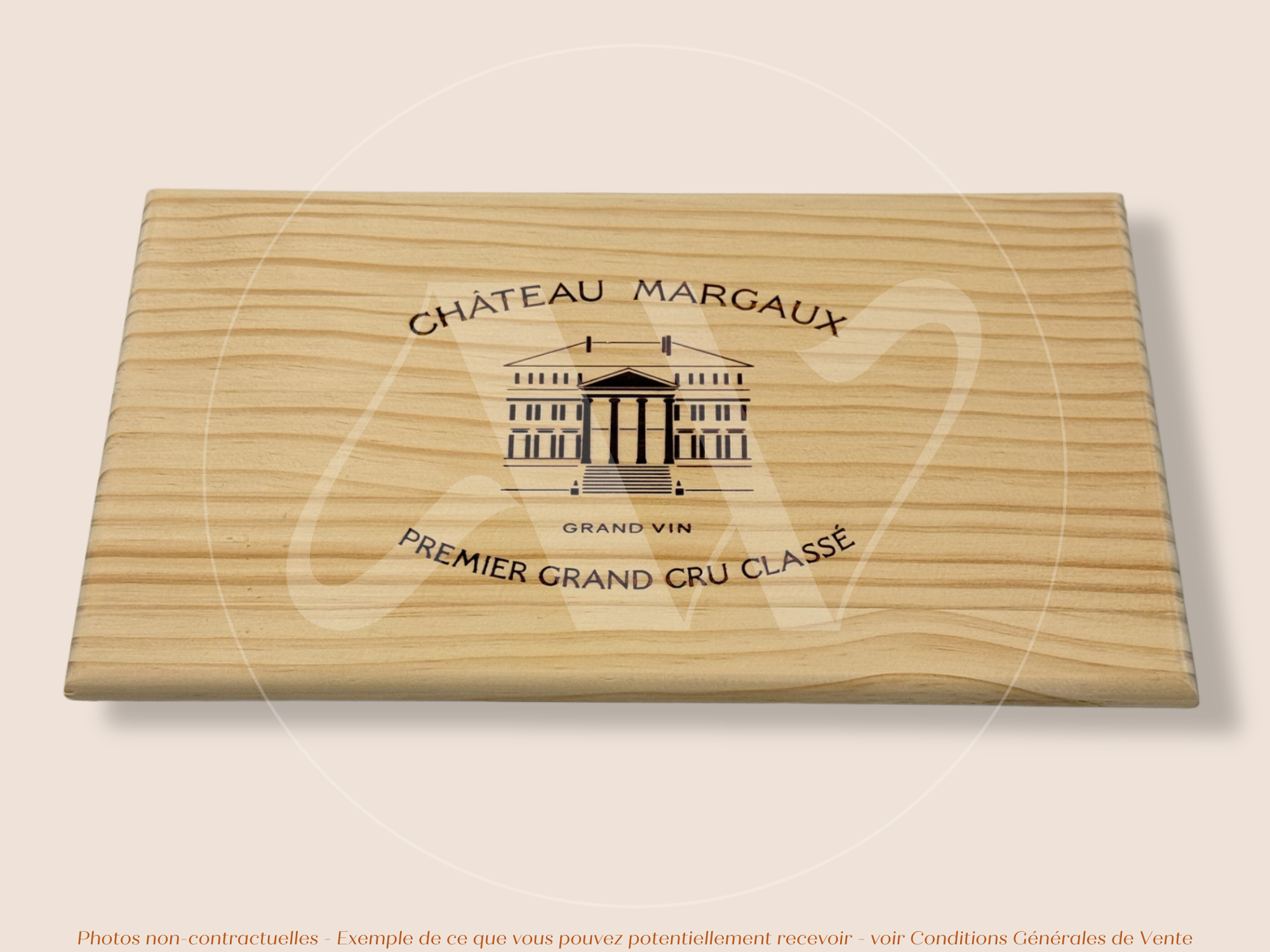 Estampe / Façade d'une caisse de vin en bois du Chateau Margaux - Bordeaux | Format 6 ou 12 bouteilles = 30x17