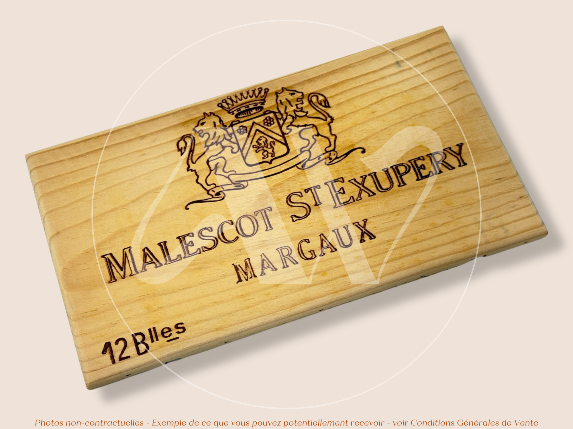 Façade Estampe bois – Château Malescot St Exupéry – Margaux (Bordeaux) – Format 30x17 cm – (Pièce rare d’un Grand Cru Classé)