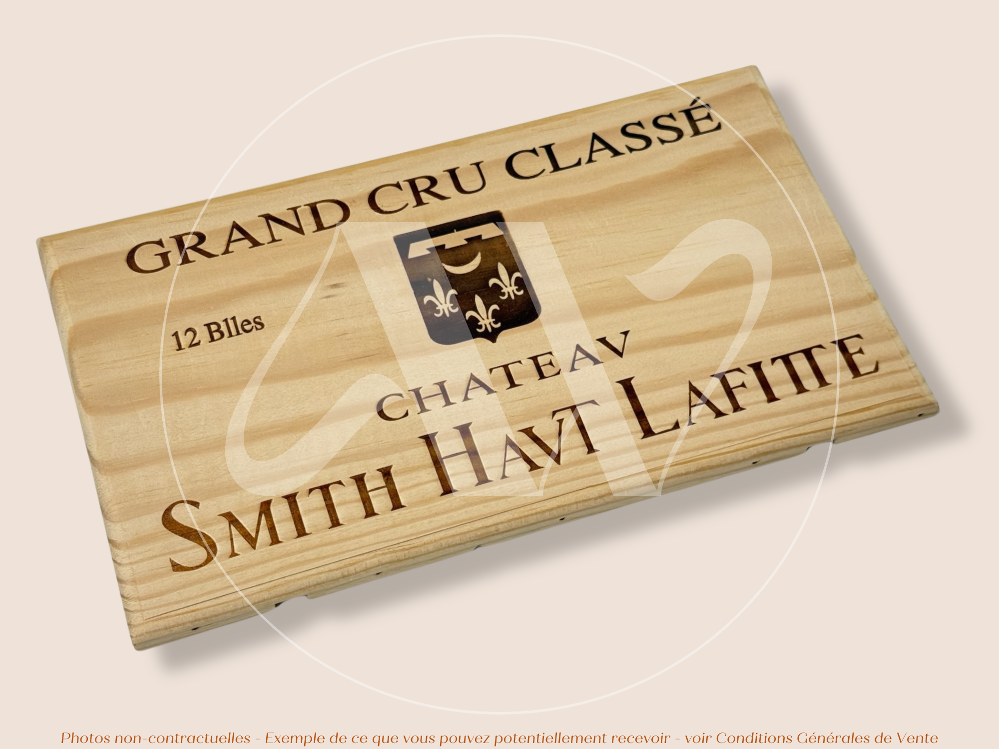 Façade Estampe bois – Château Smith Haut Lafitte – Pessac-Léognan (Bordeaux) – Format 30x17 cm – (Grand Cru Classé)