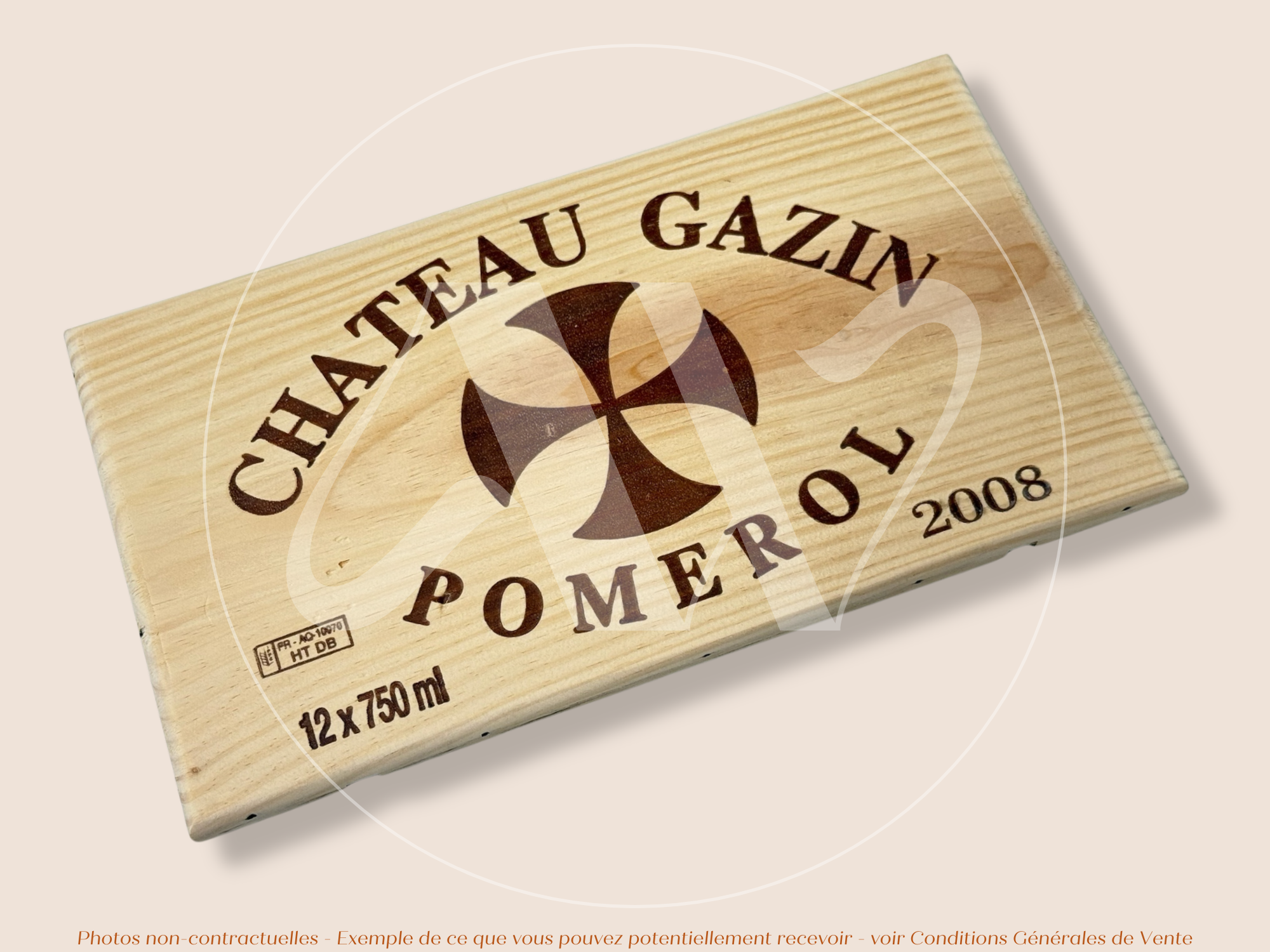 Façade Estampe bois – Château Gazin – Pomerol (Bordeaux) – Format 30x17 cm – (Millésime 2008 – Recherché des connaisseurs)