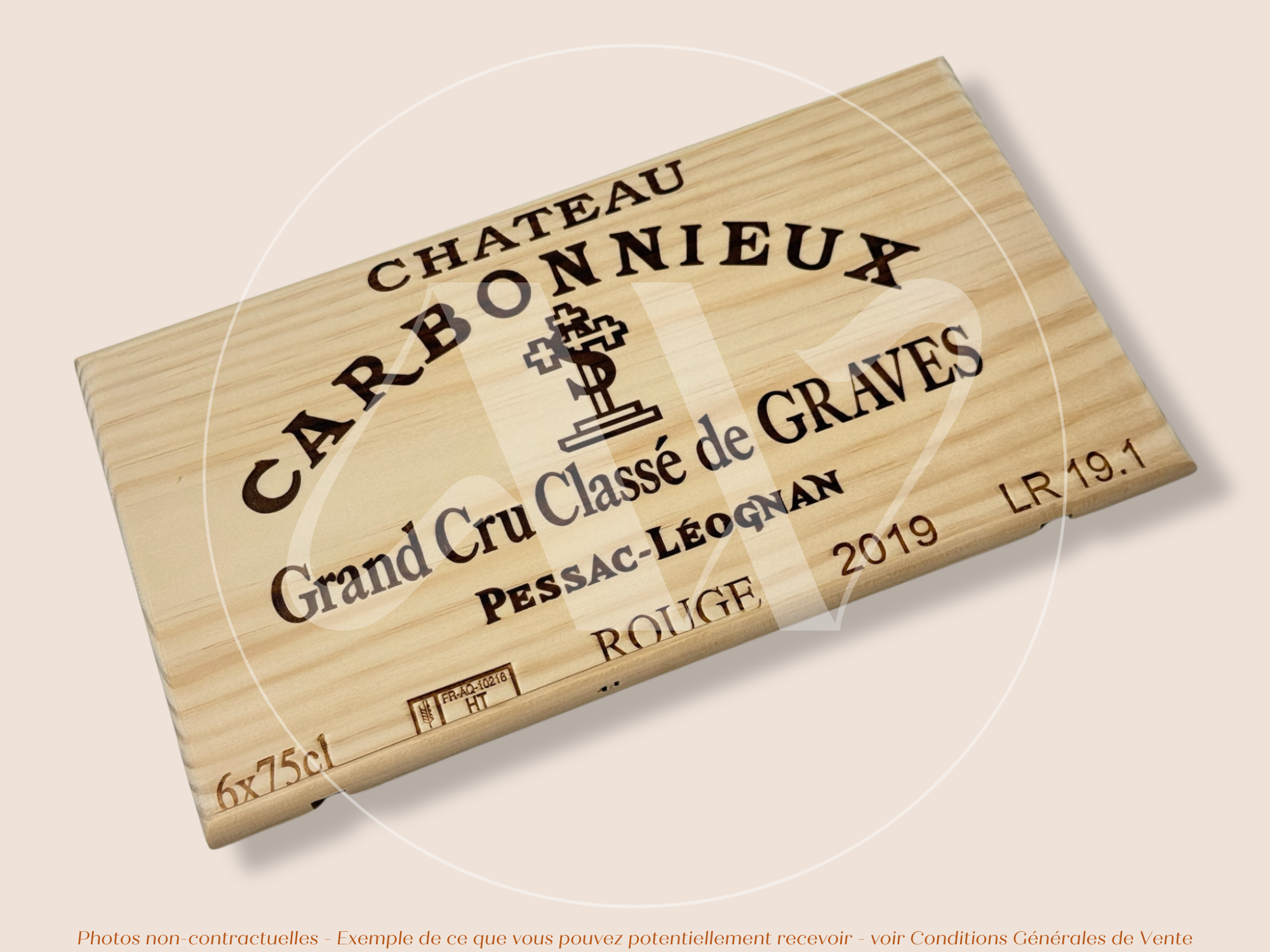 Façade Estampe bois – Château Carbonnieux – Pessac-Léognan (Bordeaux) – Format 30x17 cm – (Millésime 2019)