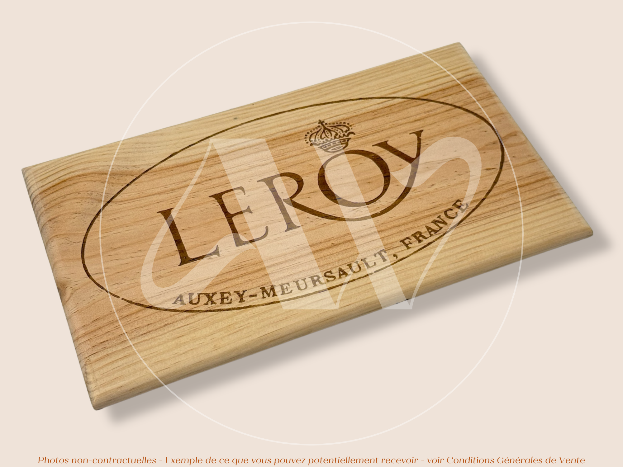 Estampe / Façade d'une caisse de vin en bois du Domaine Leroy - Bourgogne | Format 6 bouteilles = 30x17 cm