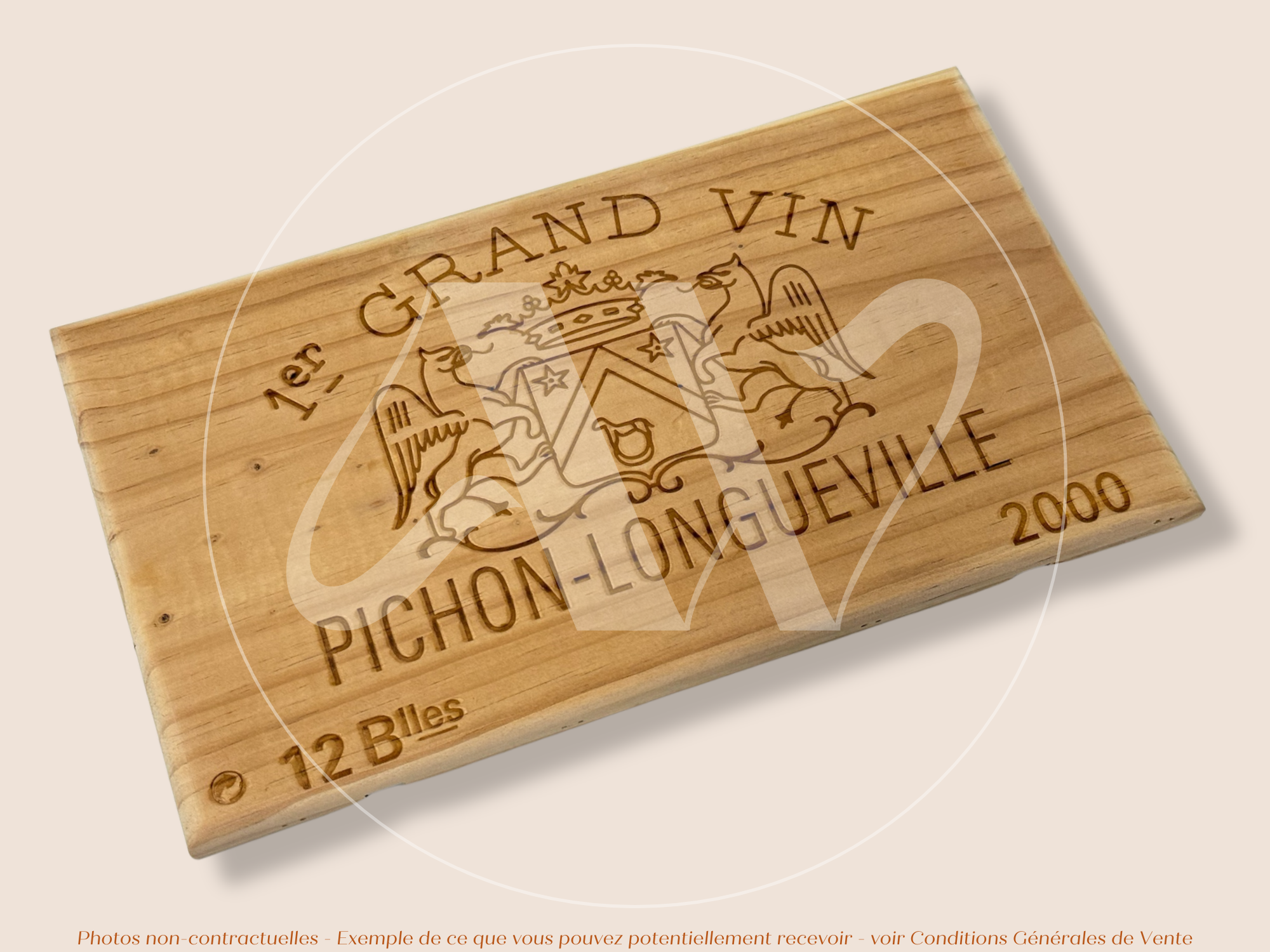 Façade Estampe bois – Château Pichon Longueville (Pauillac – Bordeaux) – Format 30x17 cm – Millésime 2000 – Collector