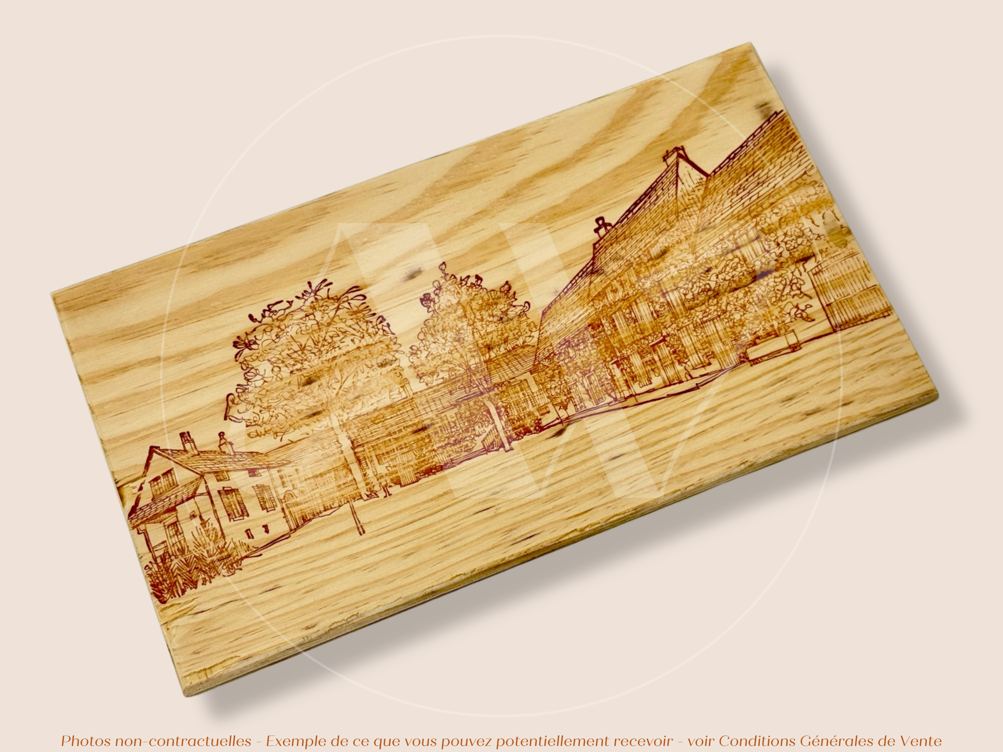 Estampe / Façade d'une caisse de vin en bois du Domaine Leflaive - Bourgogne | Format 12 bouteille = 30x17 cm