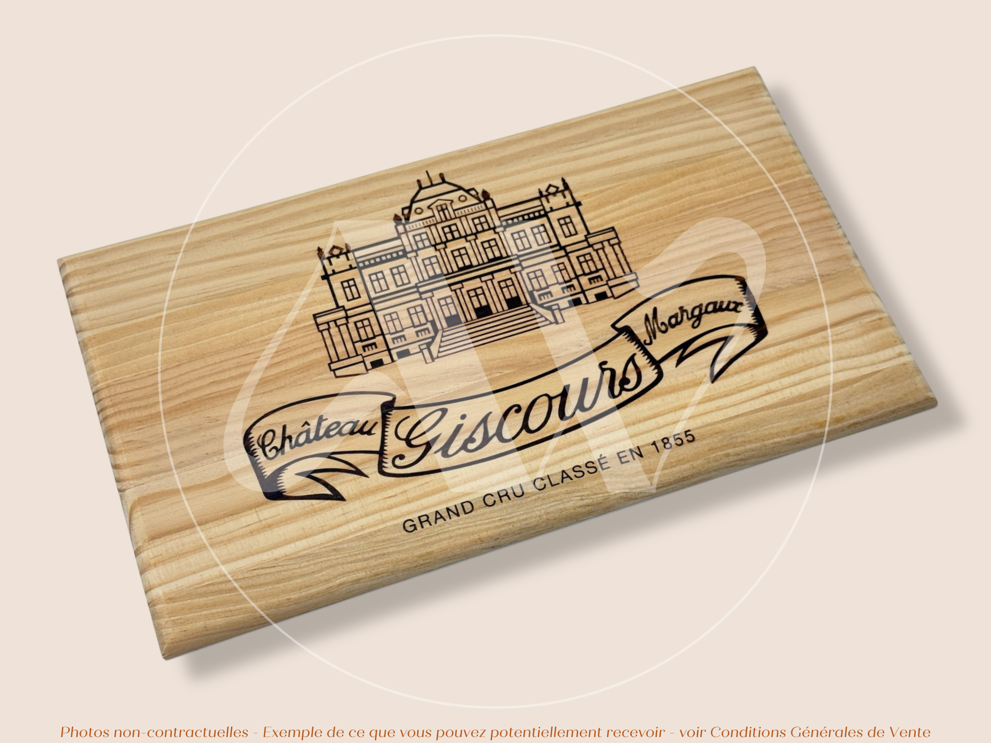 Façade Estampe bois – Château Giscours – Margaux (Bordeaux) – Format 30x17 cm – (pièce emblématique)