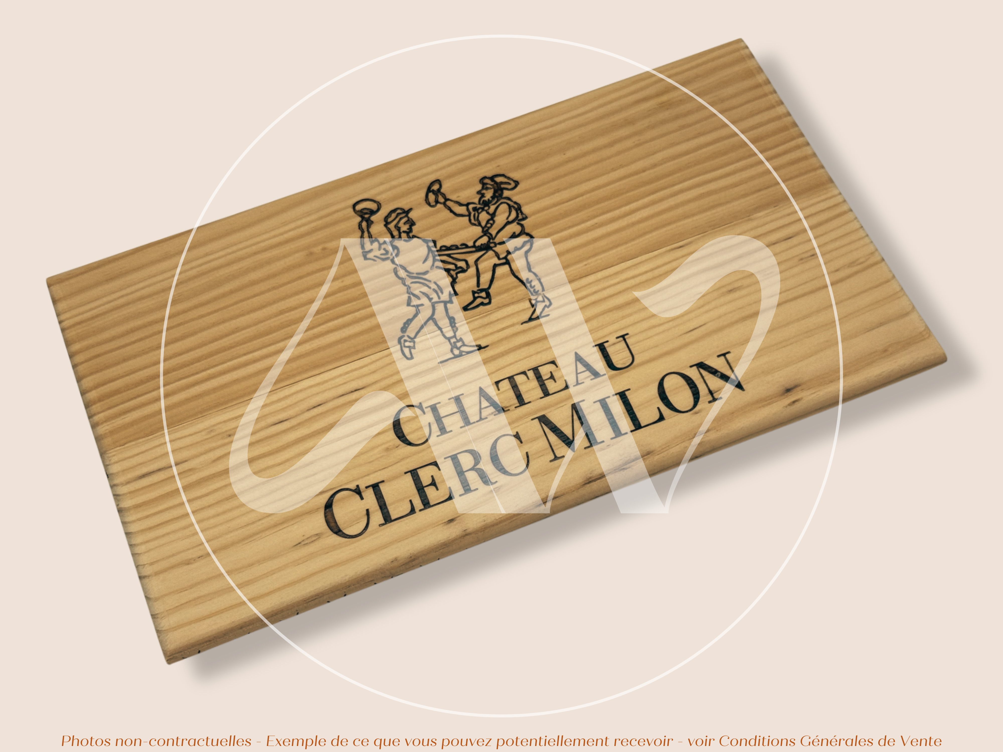 Estampe de caisse de vin – Château Clerc Milon – Pauillac – 30 × 17 cm