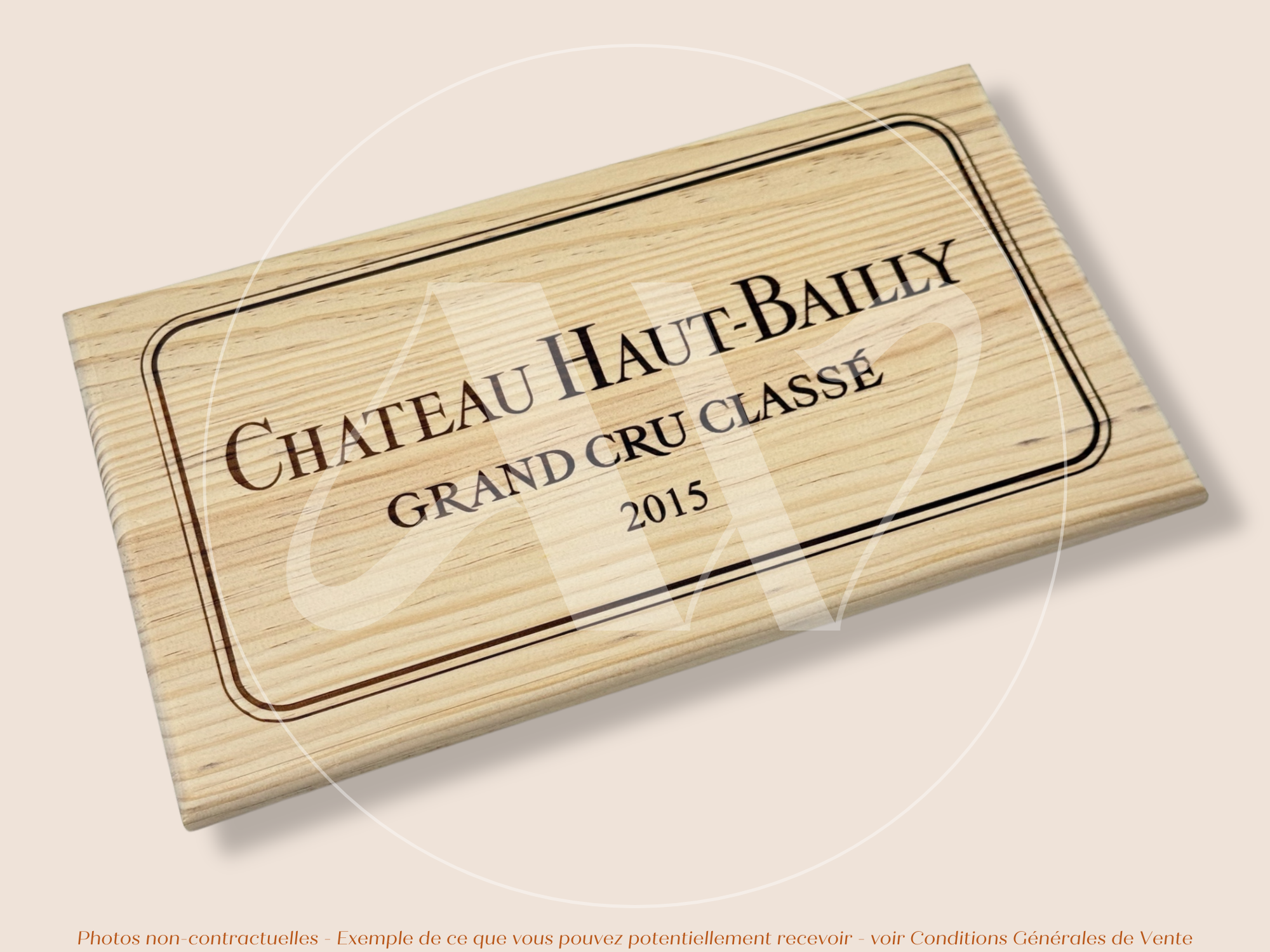 Façade Estampe bois – Château Haut-Bailly – Pessac-Léognan (Bordeaux) – Format 30x17 cm – (Millésime 2015 – Incontournable)