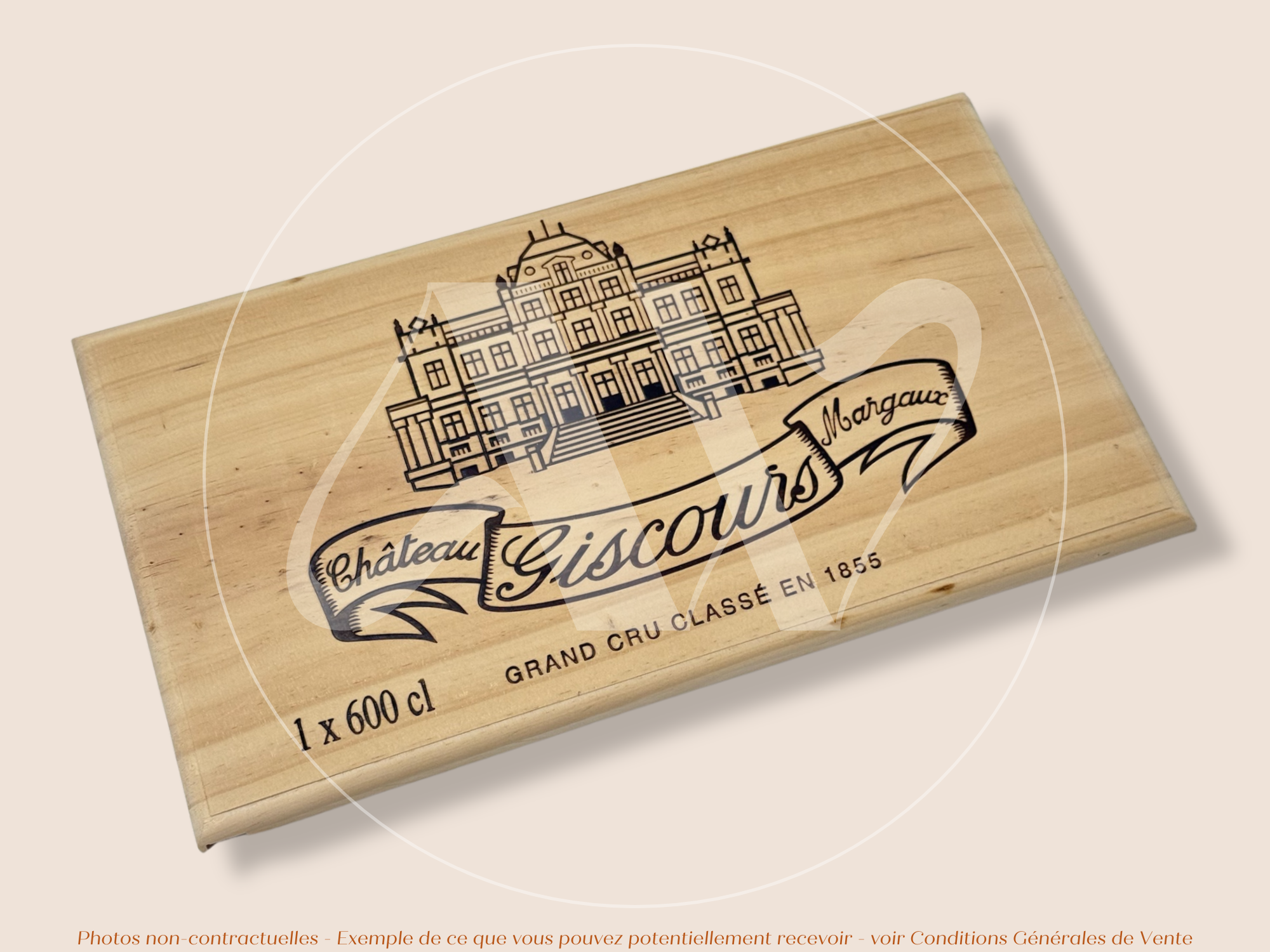 Façade Estampe bois – Château Giscours – Margaux (Bordeaux) – Format 30x17 cm – (Edition Grand Format Impérial 600 cl)
