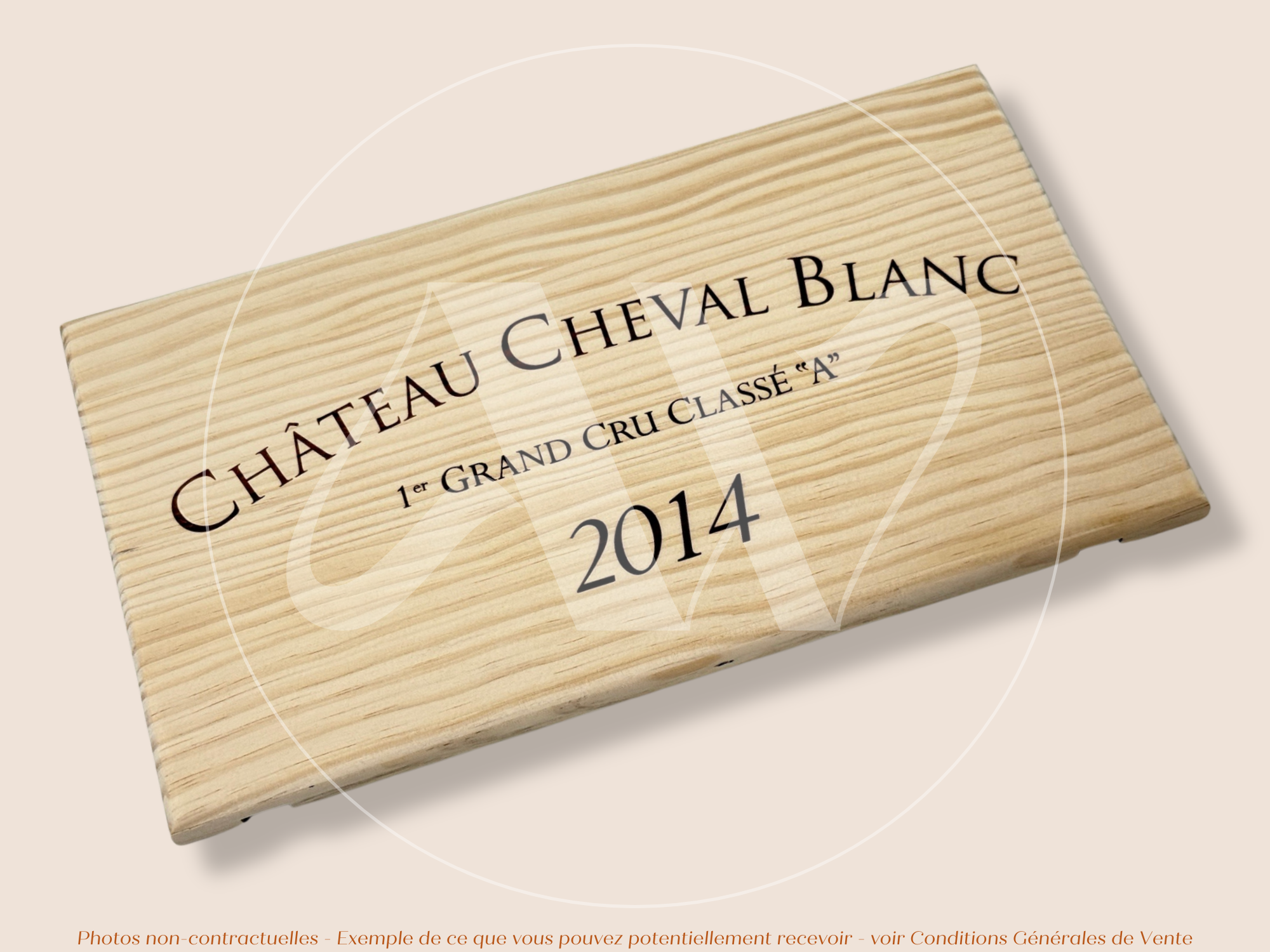 Façade Estampe bois – Château Cheval Blanc – Saint-Émilion (Bordeaux) – Format 30x17 cm – Millésime 2014 – Icône mythique