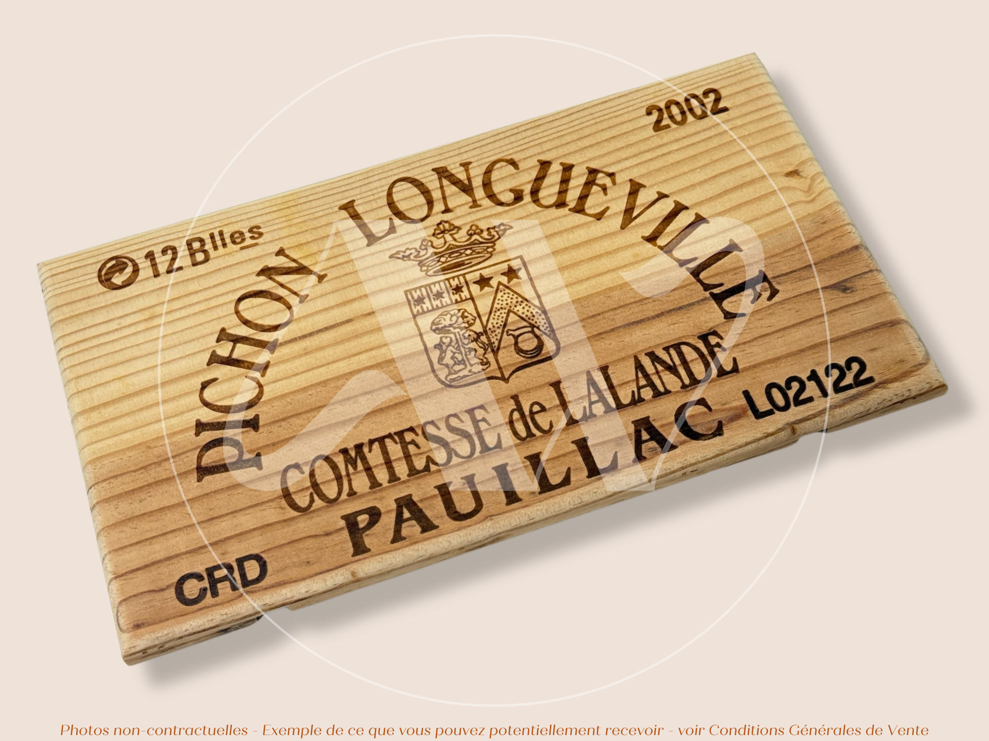 Façade Estampe bois – Château Pichon Longueville Comtesse de Lalande – Pauillac (Bordeaux) – Format 30x17 cm – Millésime 2002 – (Pièce Rare)