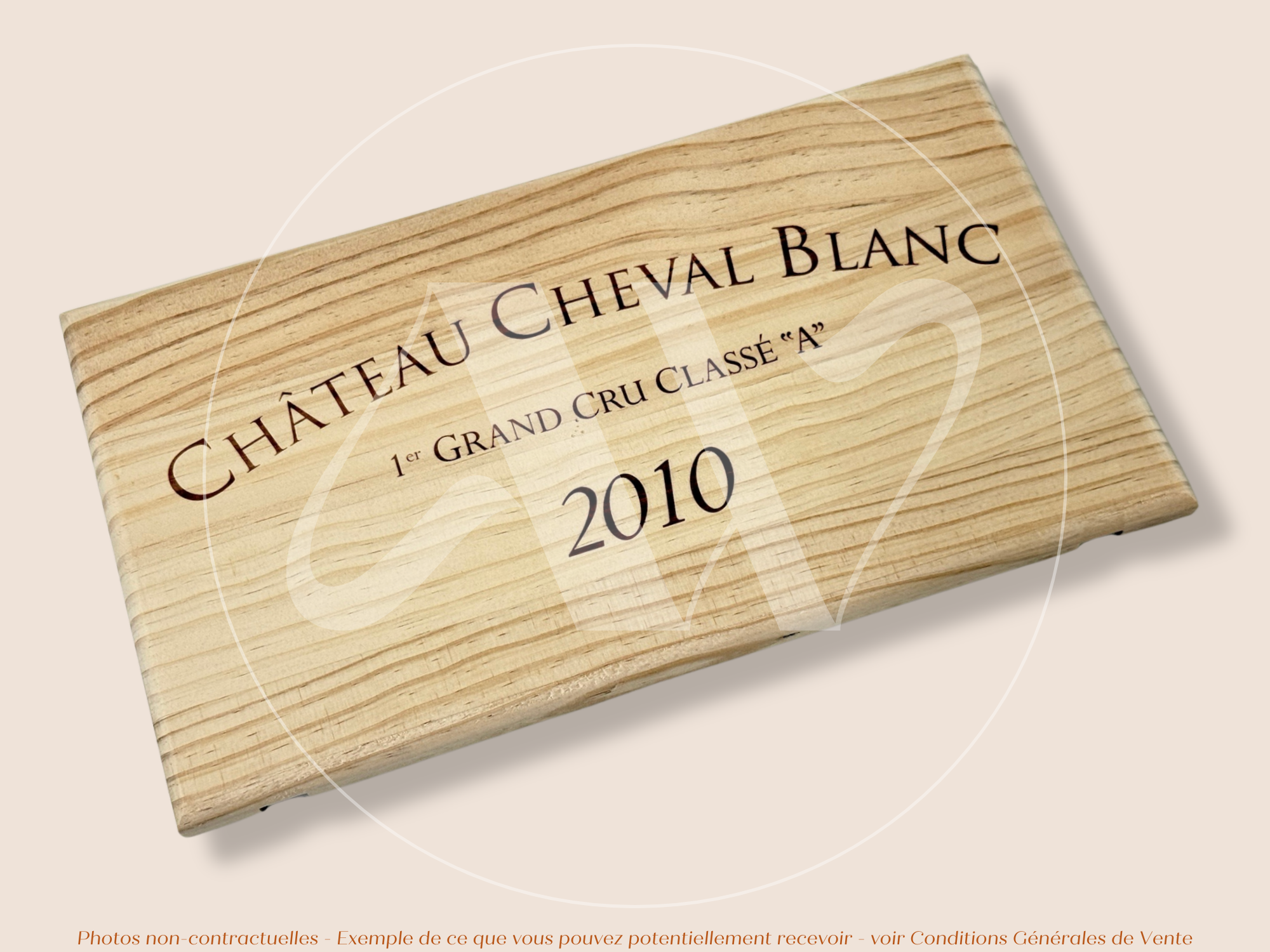 Façade Estampe bois – Château Cheval Blanc – Saint-Émilion (Bordeaux) – Format 30x17 cm – Millésime 2010 – Icône mythique
