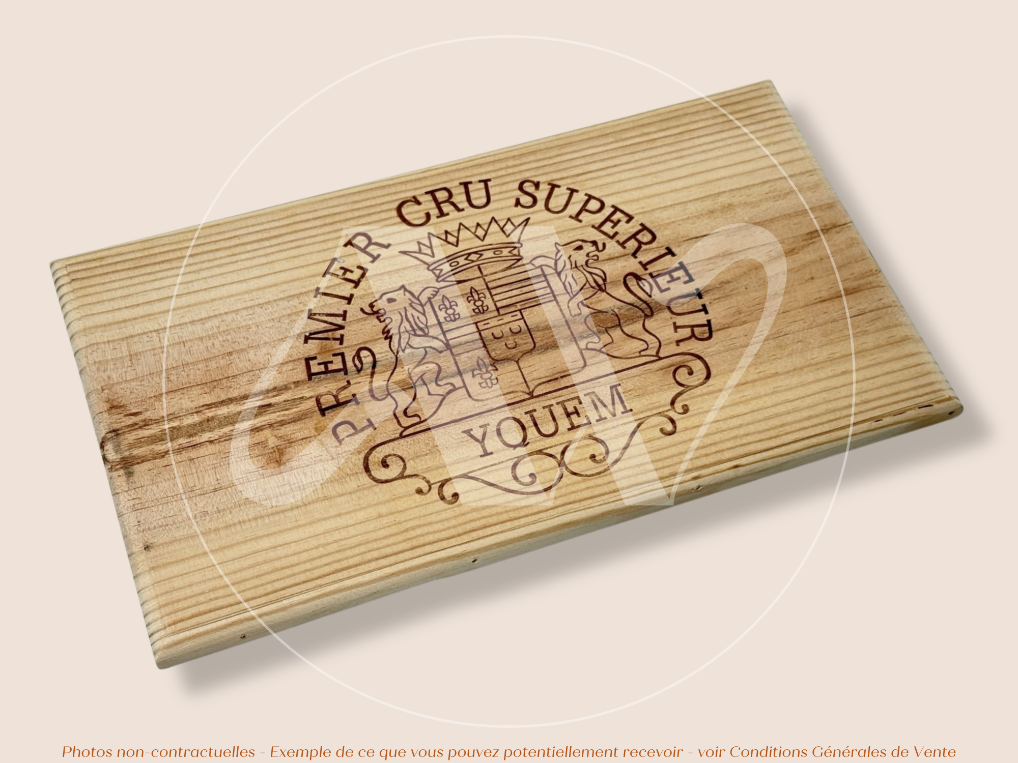 Façade Estampe bois – Château d’Yquem – Sauternes (Bordeaux) – Format 30x17 cm – (très demandé – icône absolue)
