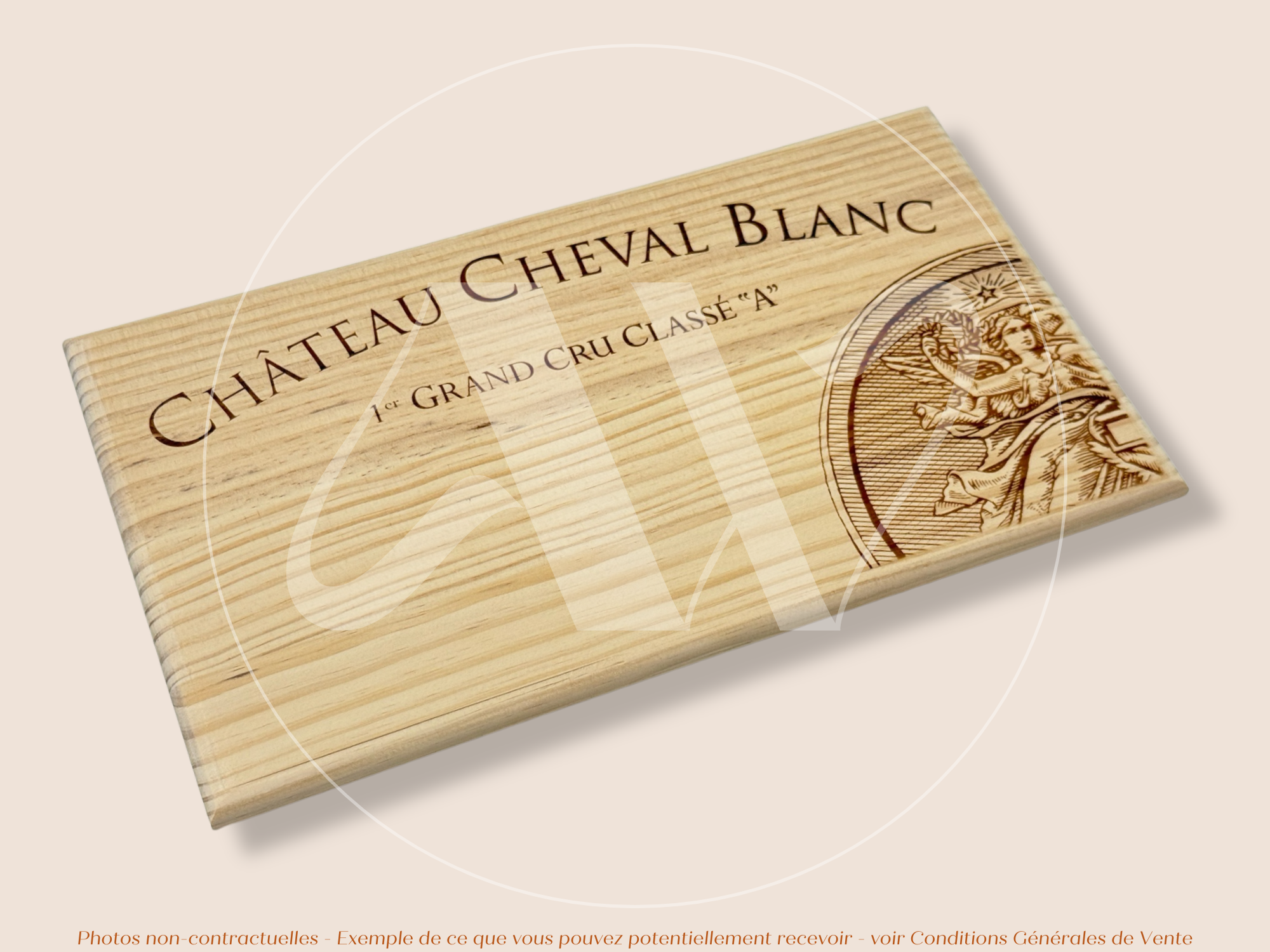 Façade Estampe bois – Château Cheval Blanc – Saint-Émilion (Bordeaux) – Format 30x17 cm – (RARE)