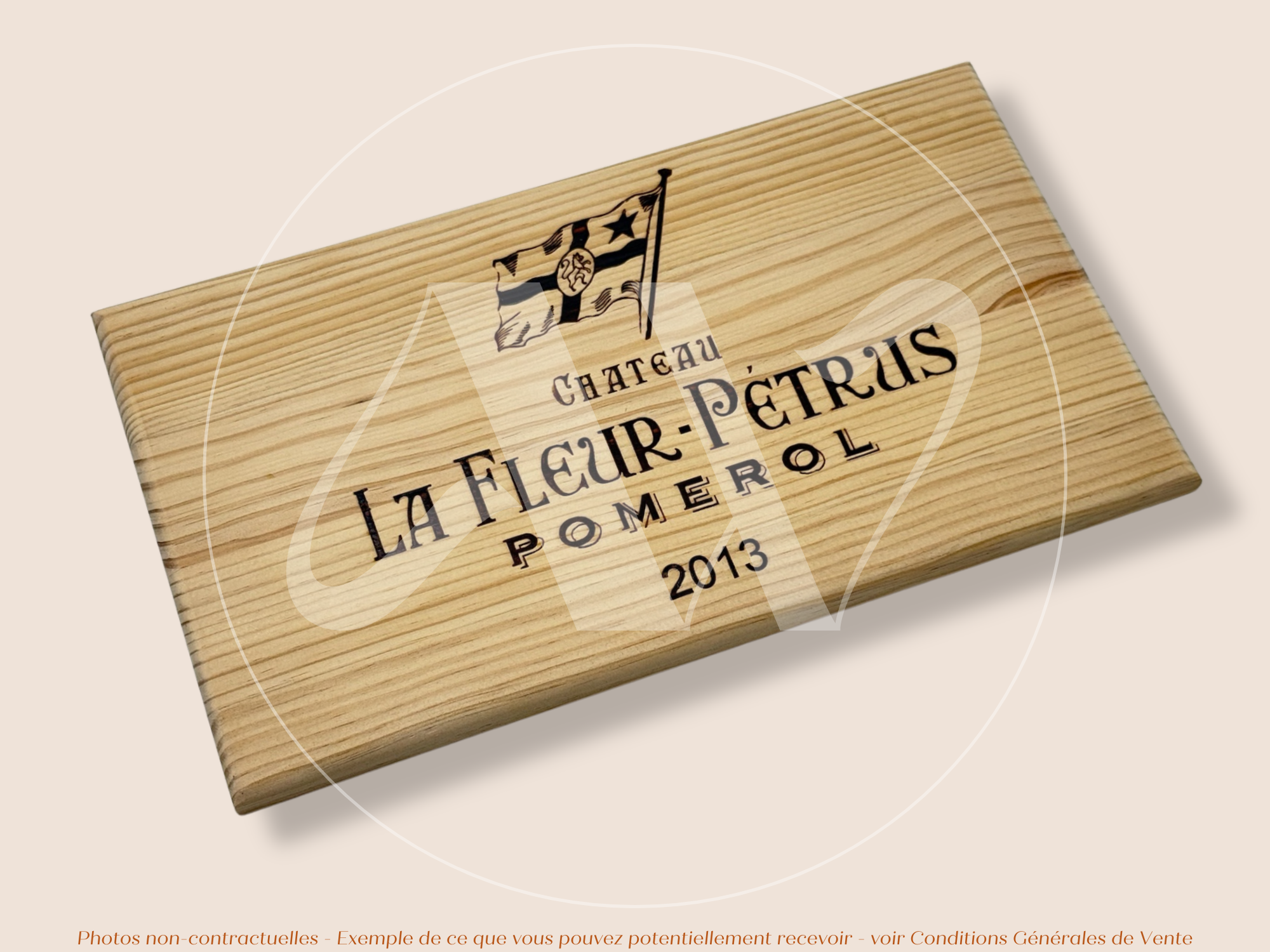 Façade Estampe bois – Château La Fleur-Pétrus – Pomerol (Bordeaux) – Format 30x17 cm – (Millésime 2013 – RARE très demandé)