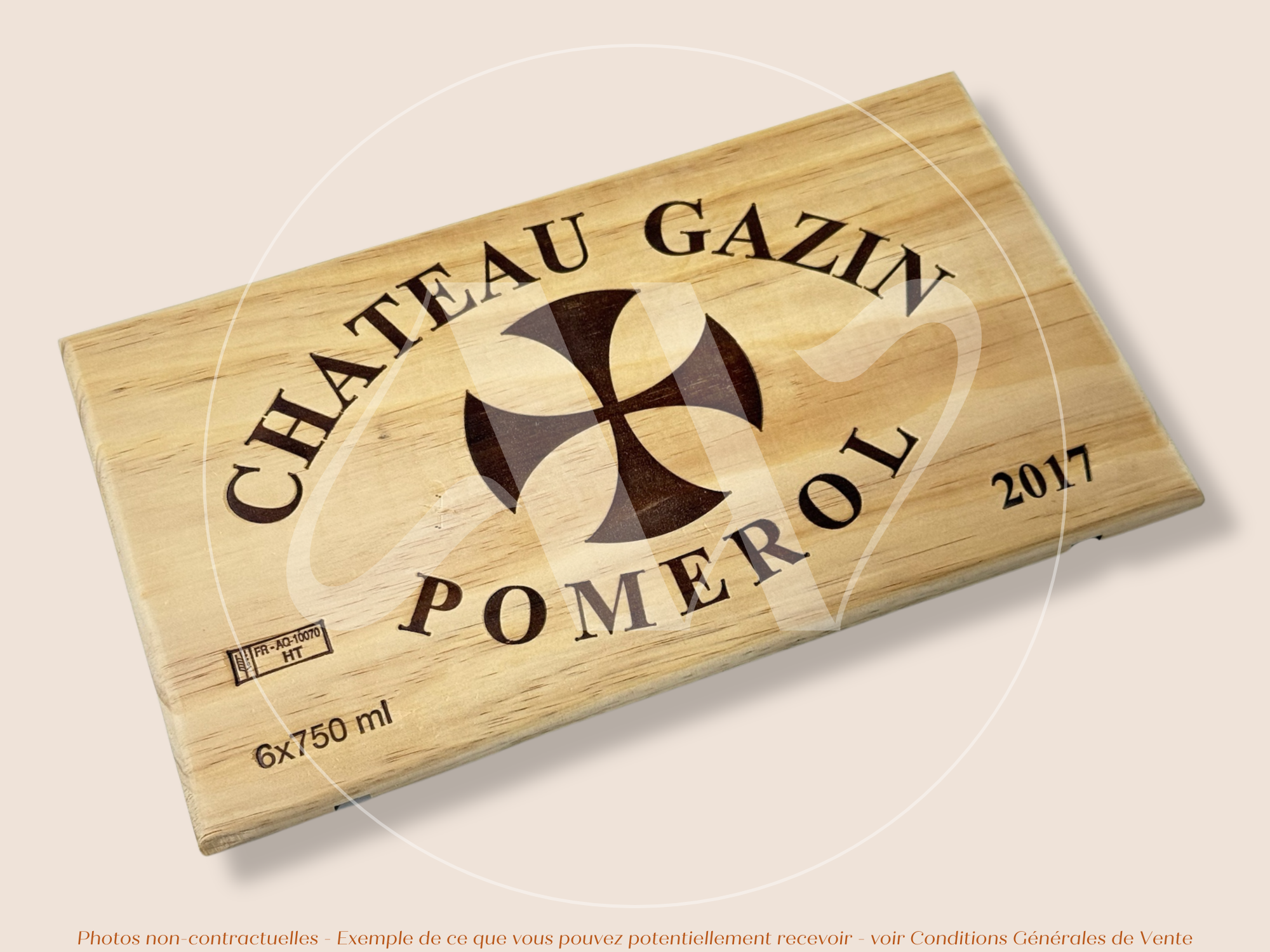 Façade Estampe bois – Château Gazin – Pomerol (Bordeaux) – Format 30x17 cm – (Millésime 2017 – Recherché des connaisseurs)