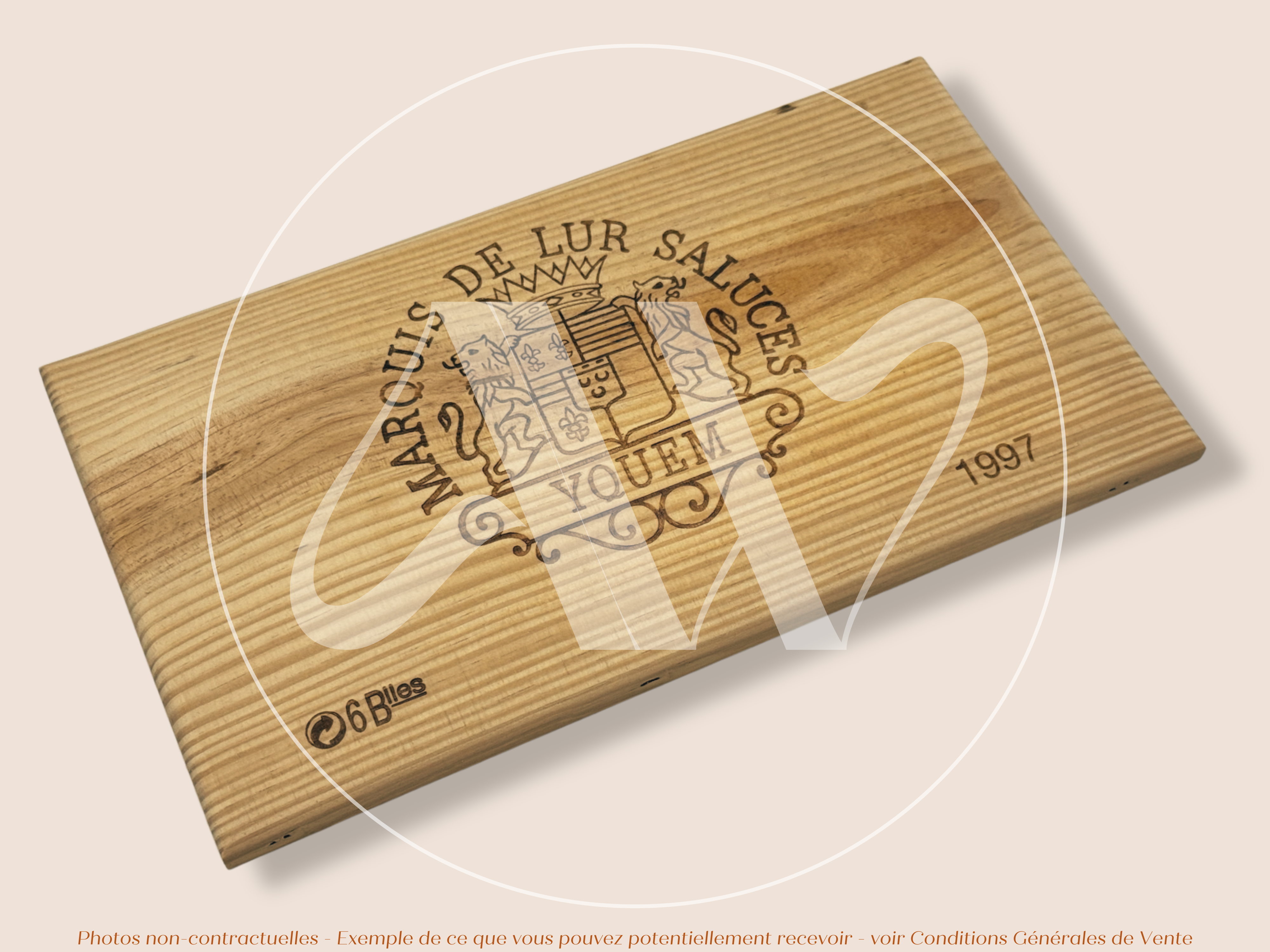 Estampe de caisse de vin – Yquem – 1997 – Sauternes (Bordeaux) – Format 30x17 cm