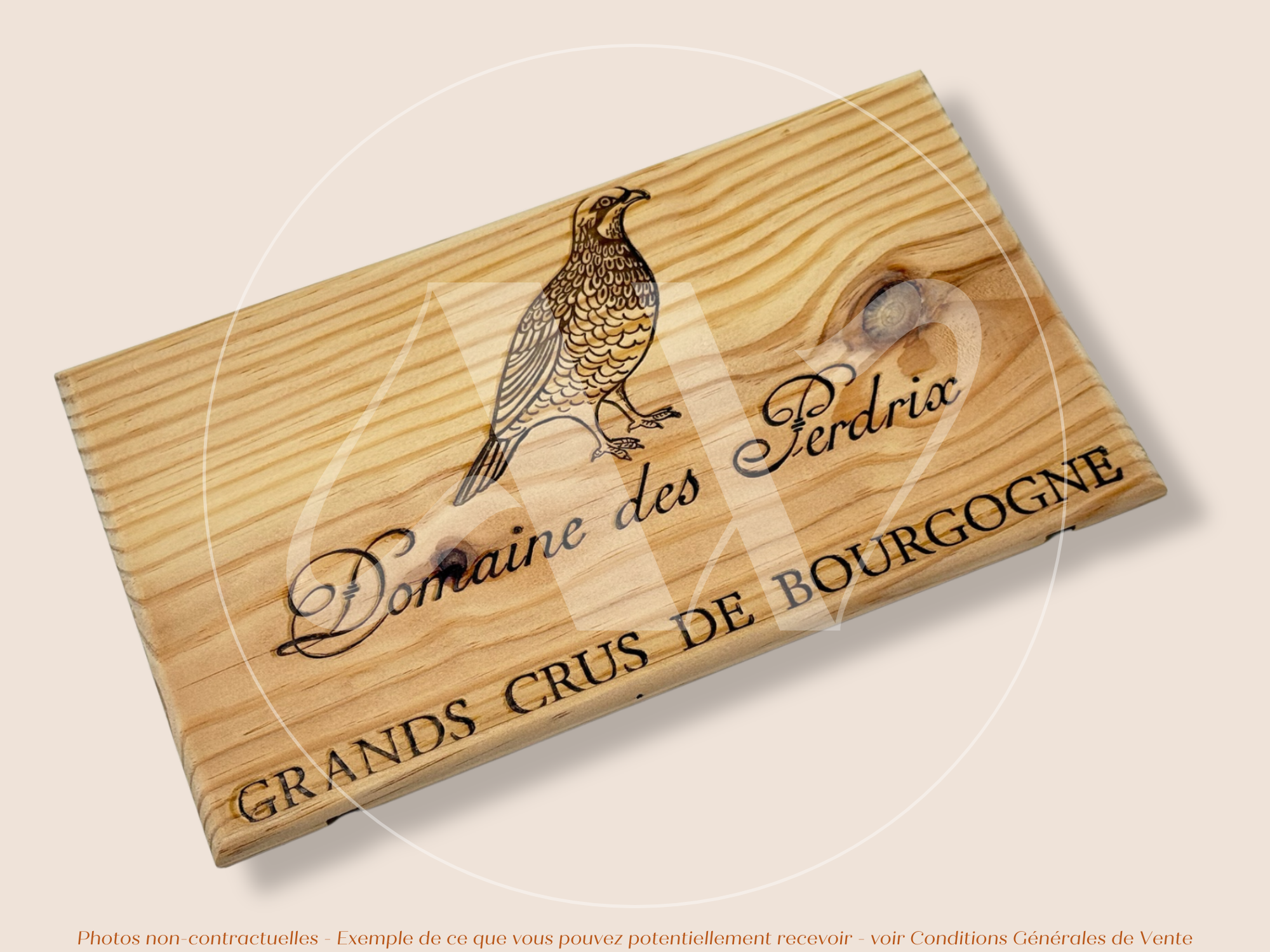 Estampe bois – Domaine des Perdrix – Grands Crus de Bourgogne – Format 30x17 cm – Façade rare d’un domaine d’exception