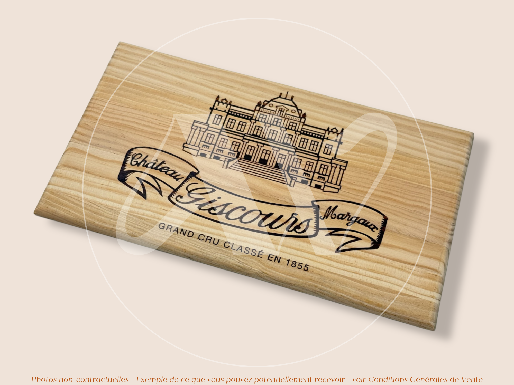 Façade Estampe bois – Château Giscours – Margaux (Bordeaux) – Format 30x17 cm – (pièce emblématique)
