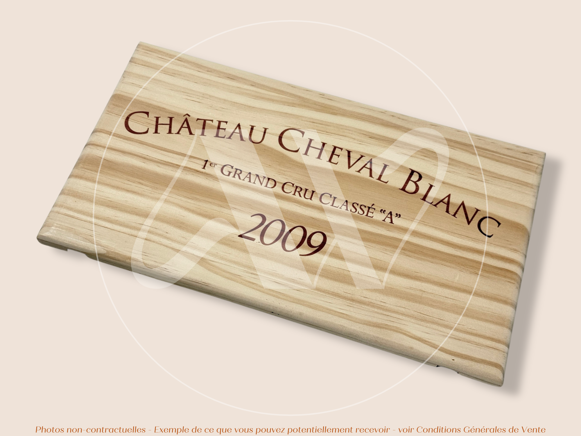 Façade Estampe bois – Château Cheval Blanc – Saint-Émilion (Bordeaux) – Format 30x17 cm – Millésime 2009 – Icône mythique