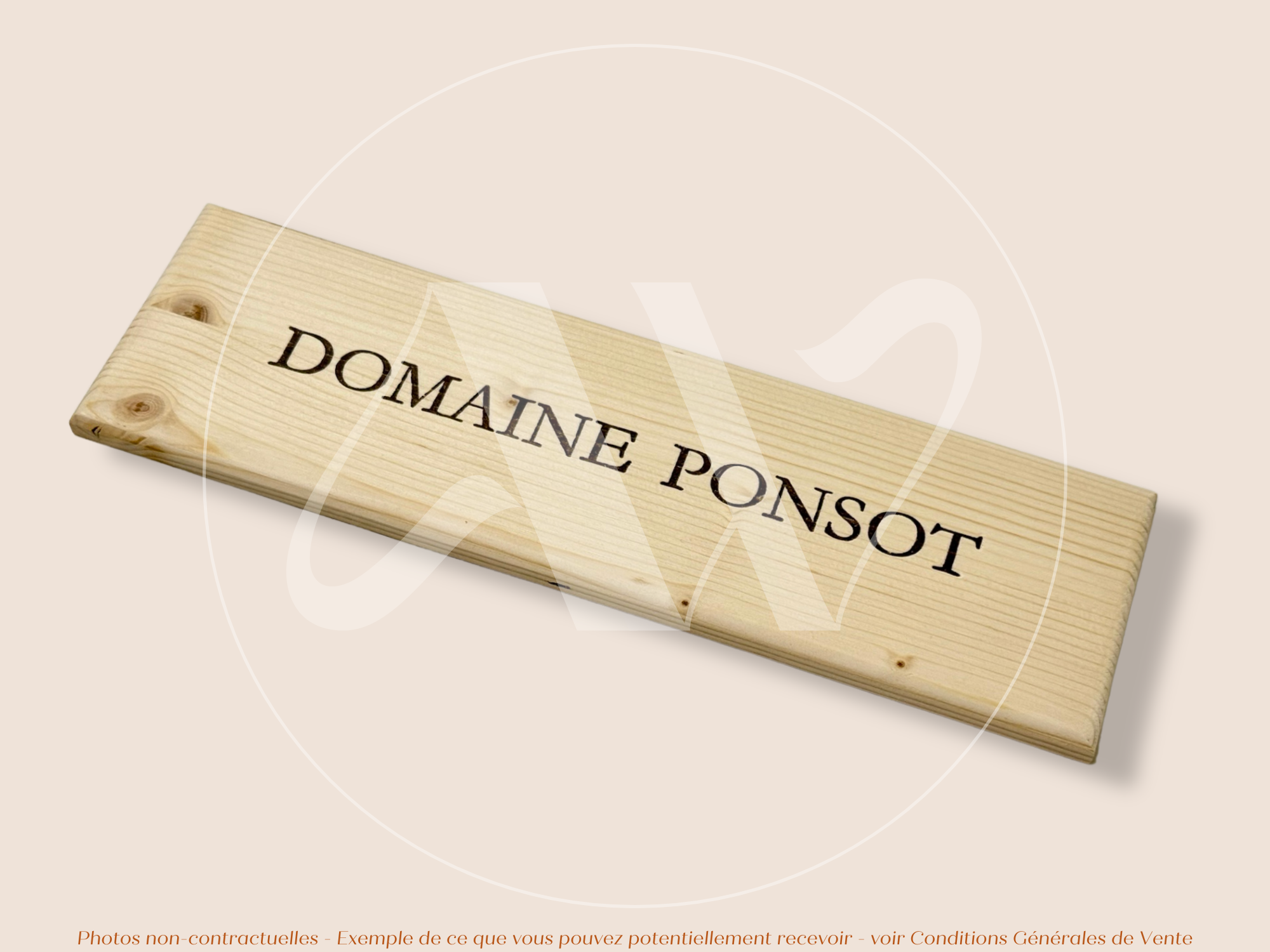 Estampe bois – Domaine Ponsot – Bourgogne – Format 30x9 cm – Façade rare Plaque emblématique